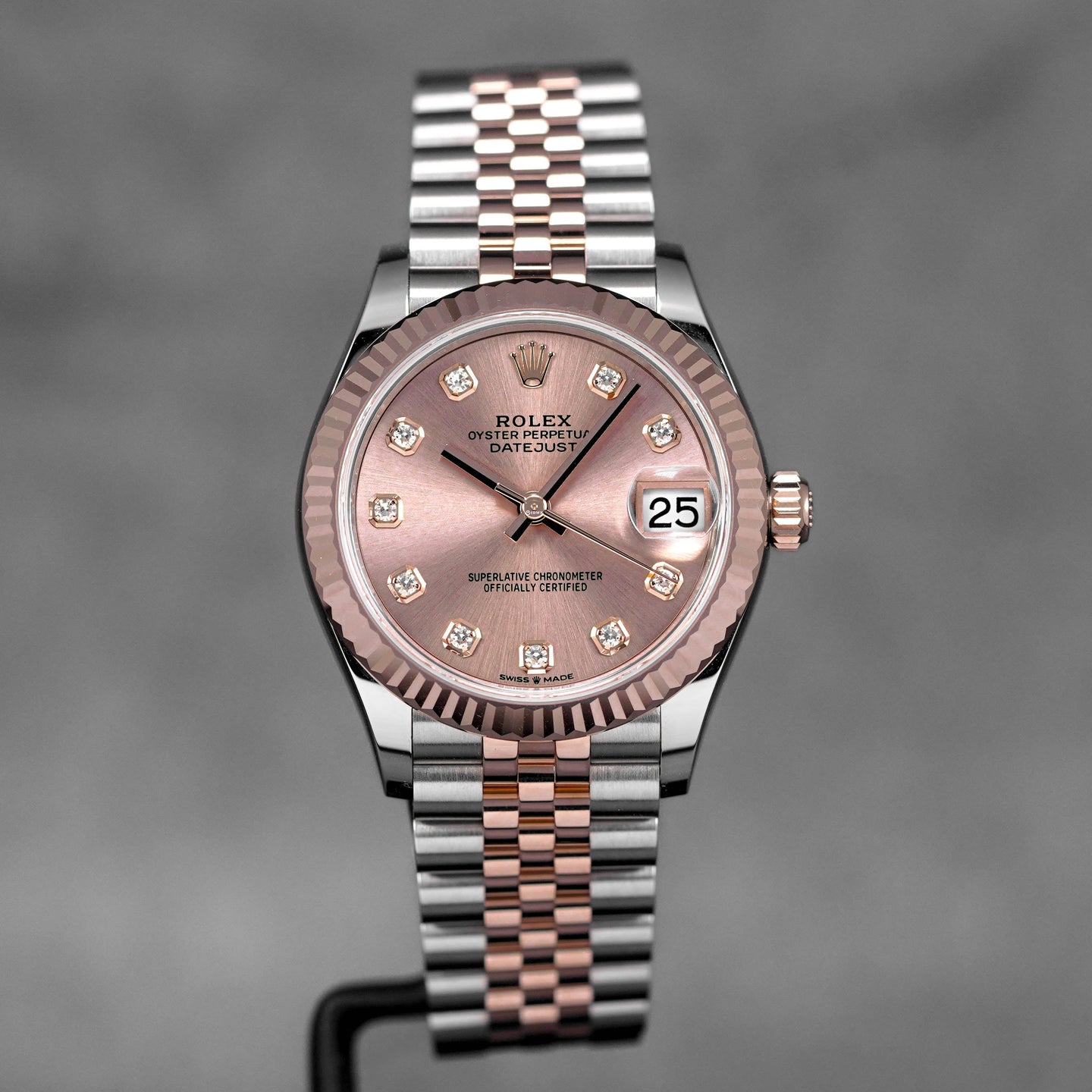 DATEJUST 31MM TWOTONE ROSEGOLD SALMON DIAMOND DIAL (2024)