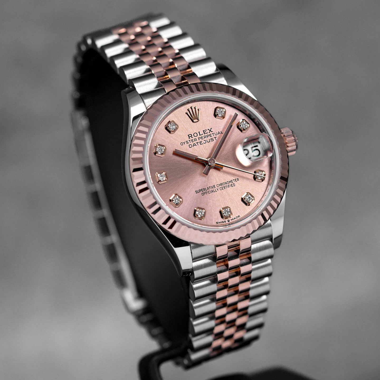 DATEJUST 31MM TWOTONE ROSEGOLD SALMON DIAMOND DIAL (2024)