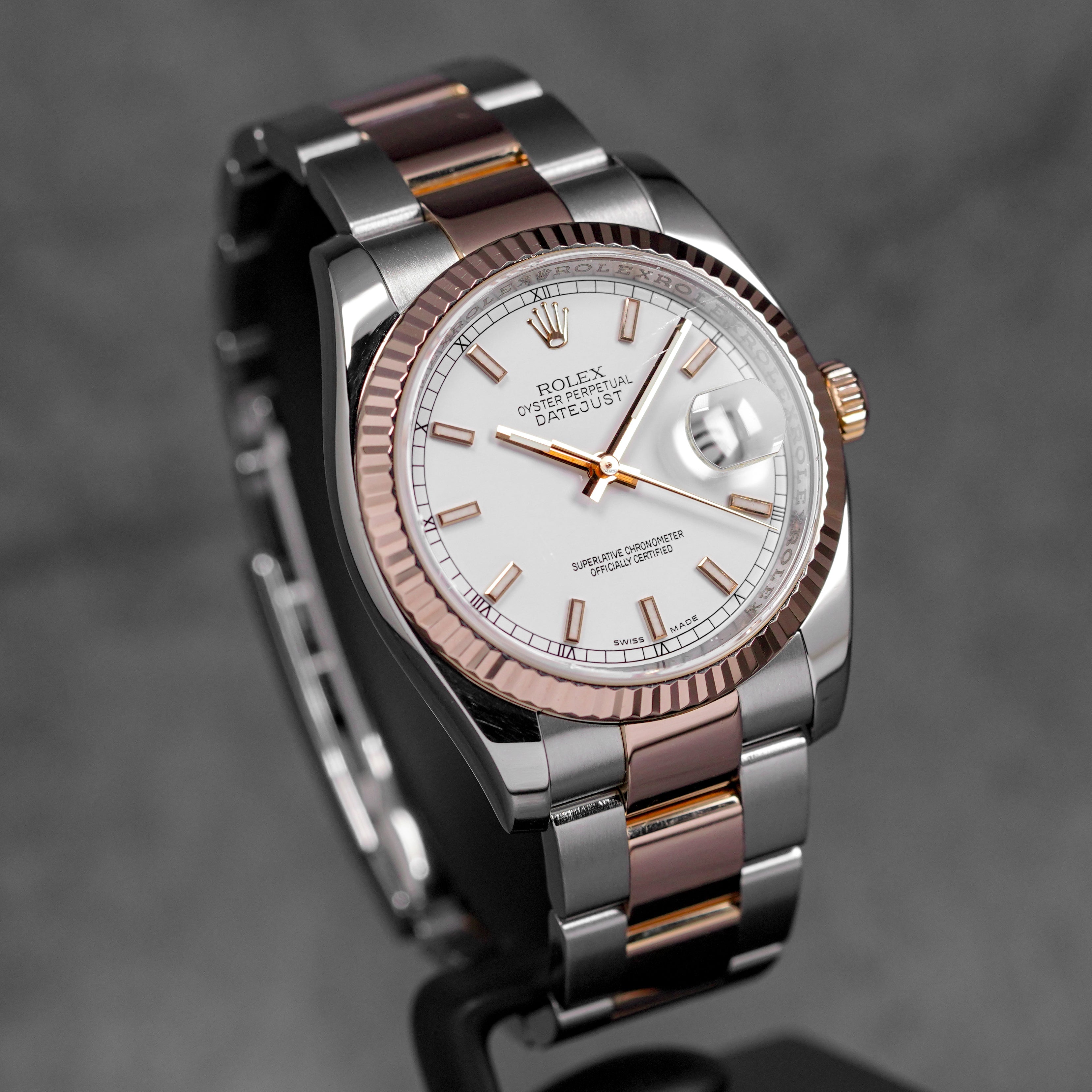 DATEJUST 36MM TWOTONE ROSEGOLD WHITE DIAL (2007)