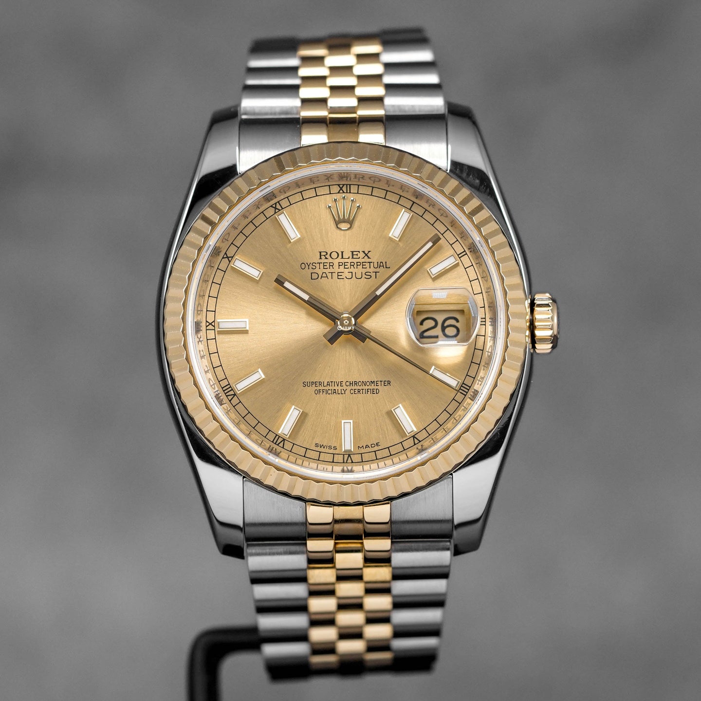 DATEJUST 36MM TWOTONE YELLOWGOLD CHAMPAGNE DIAL (2010)