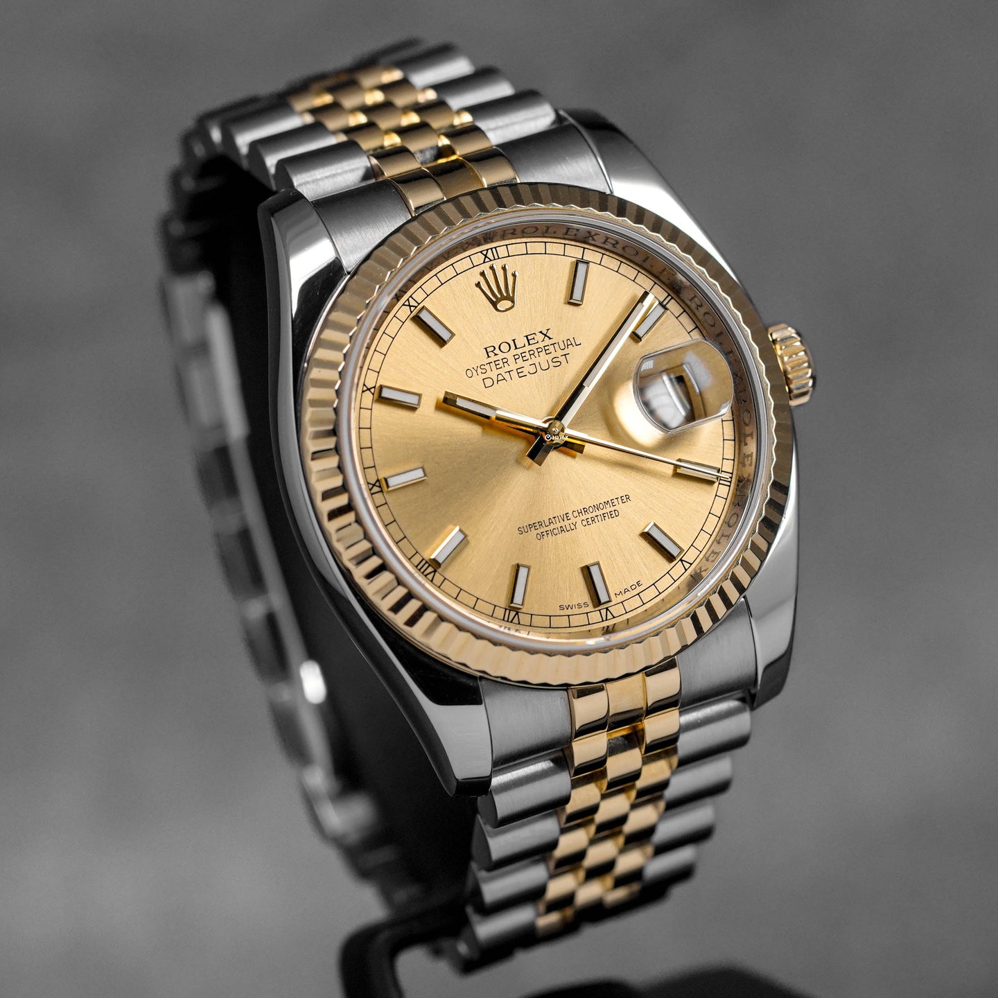 DATEJUST 36MM TWOTONE YELLOWGOLD CHAMPAGNE DIAL (2010)