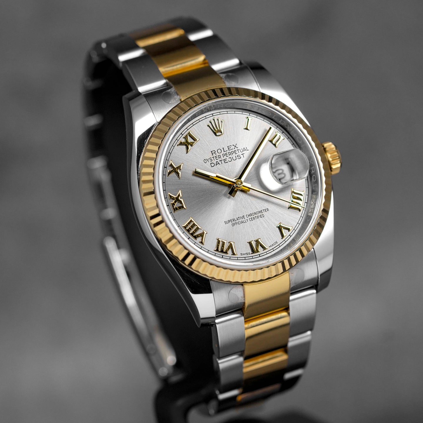 DATEJUST 36MM TWOTONE YELLOWGOLD RHODIUM ROMAN DIAL (2017)