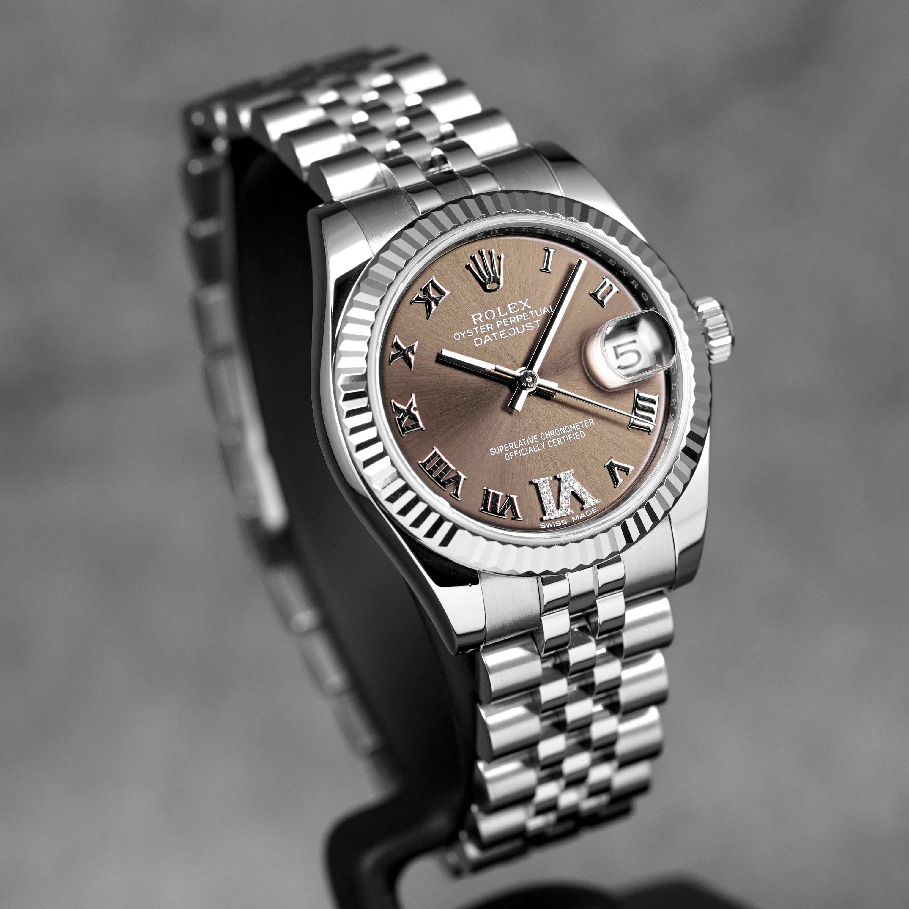 DATEJUST 31MM RHODIUM ROMAN DIAL DIAMOND ON VI (2019)