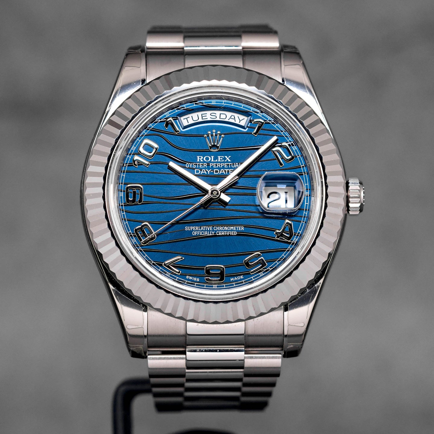 DAYDATE II WHITEGOLD BLUE WAVE ARABIC DIAL (2014)