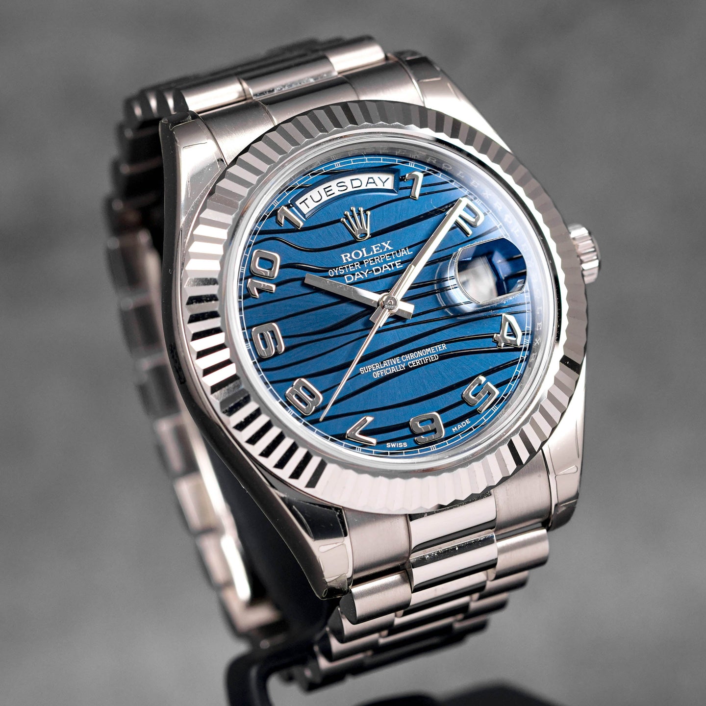 DAYDATE II WHITEGOLD BLUE WAVE ARABIC DIAL (2014)