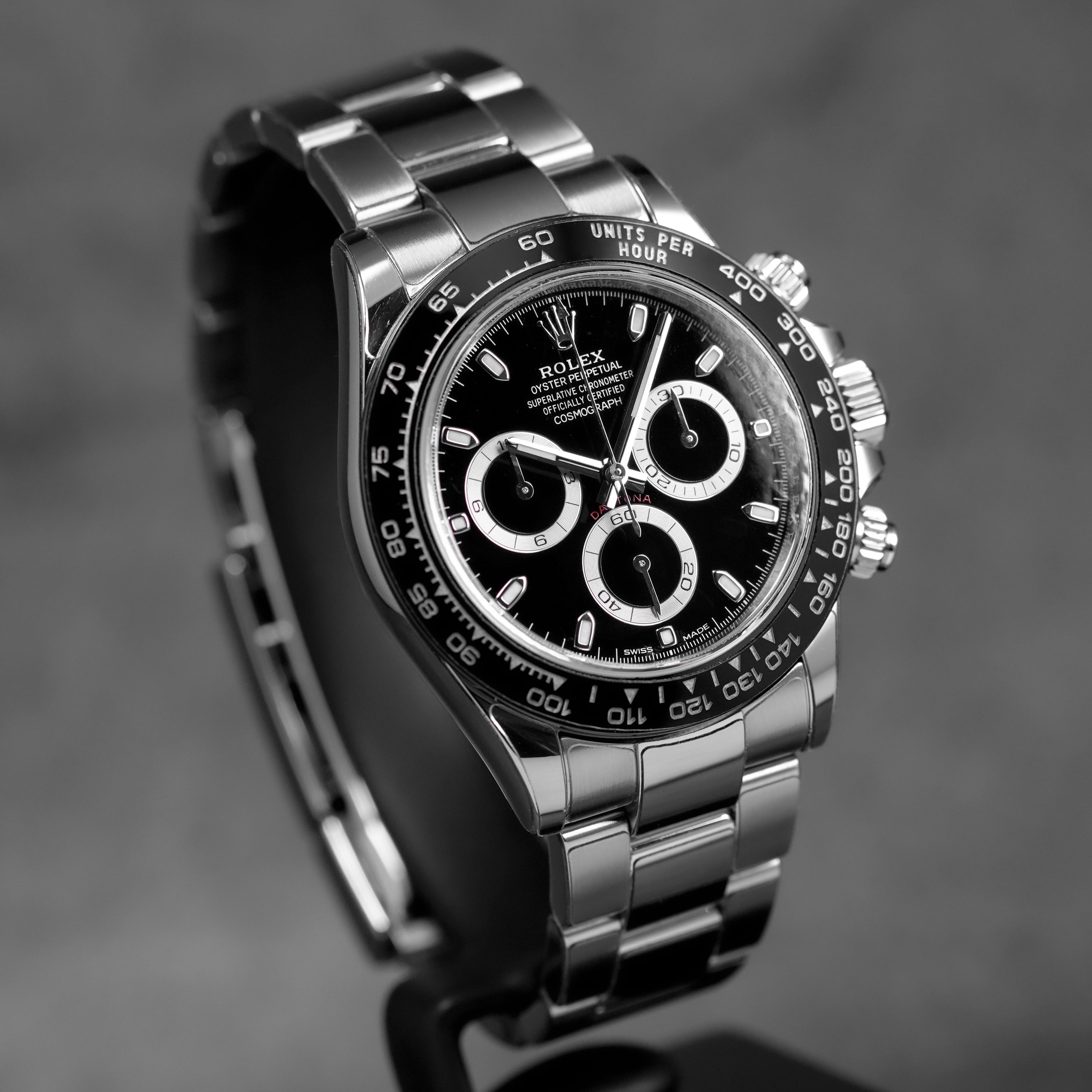 DAYTONA STEEL BLACK DIAL CERAMIC BEZEL (2023)