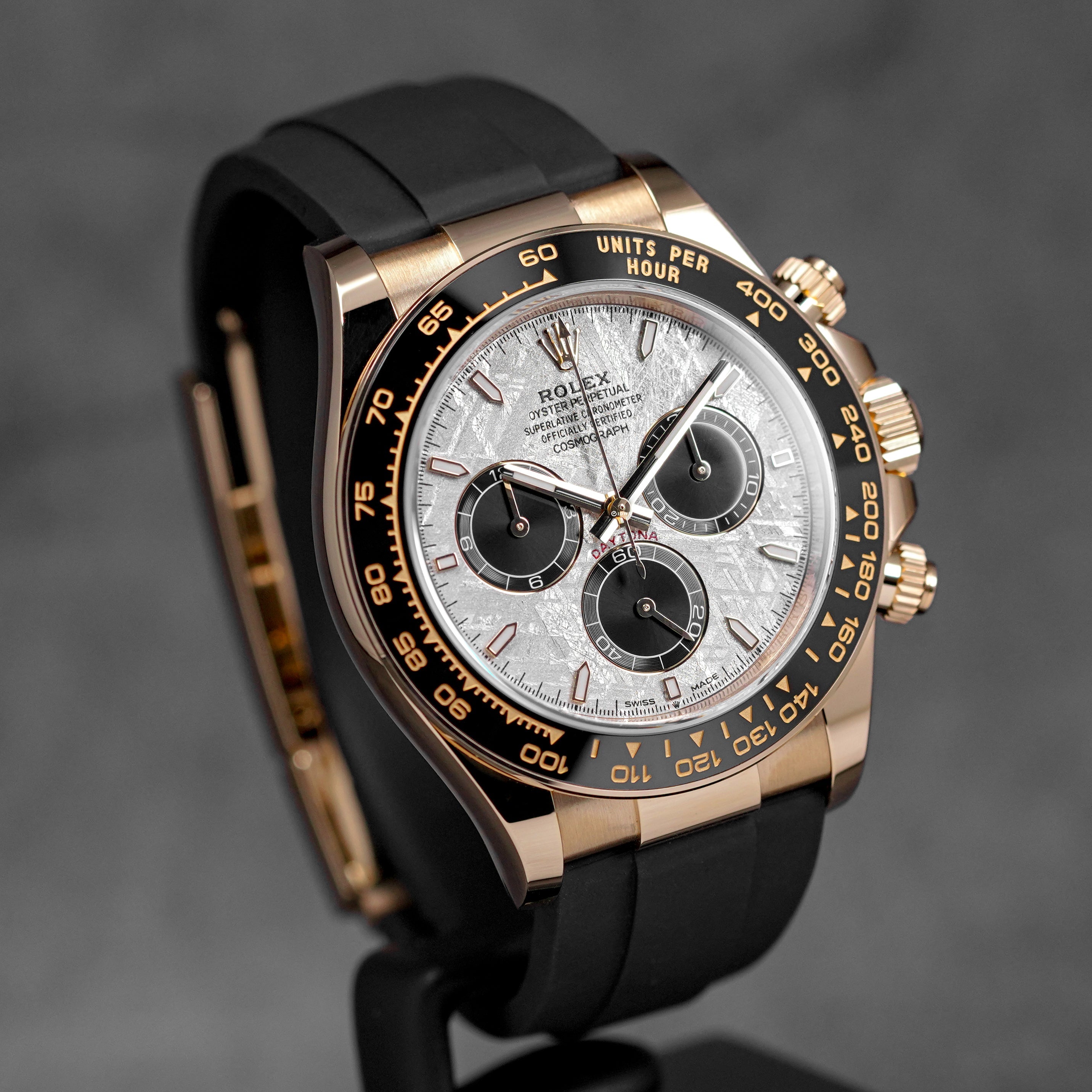 DAYTONA OYSTERFLEX YELLOWGOLD METEORITE DIAL RING BEZEL (2025)