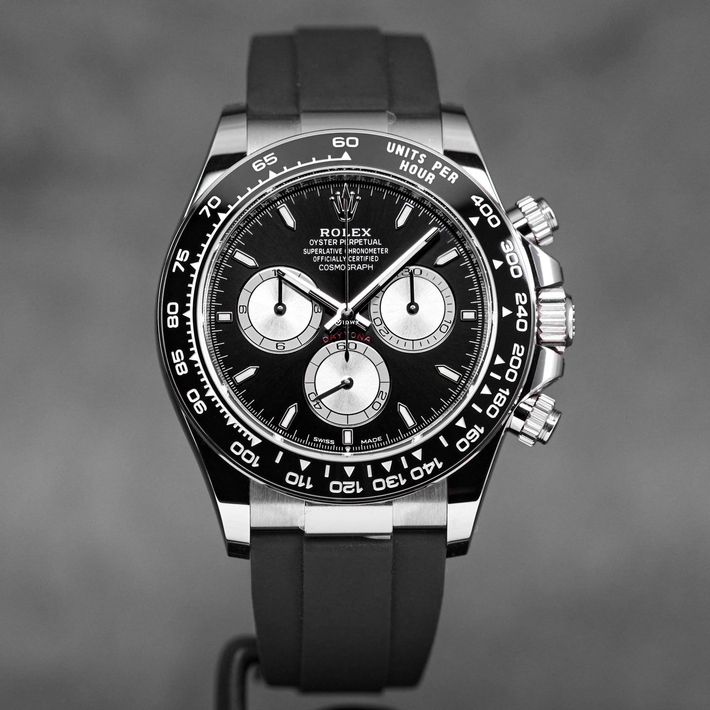 DAYTONA OYSTERFLEX WHITEGOLD BLACK DIAL RING BEZEL (2024)