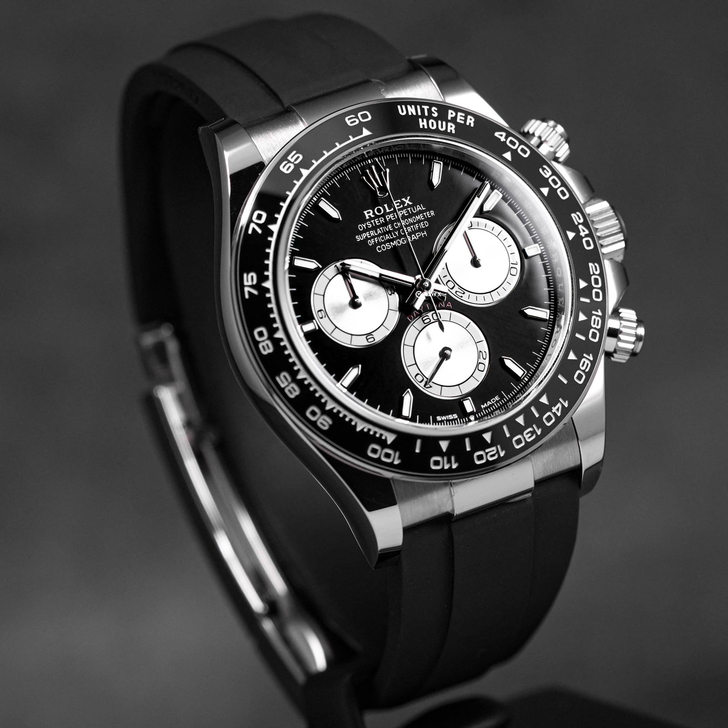 DAYTONA OYSTERFLEX WHITEGOLD BLACK DIAL RING BEZEL (2024)