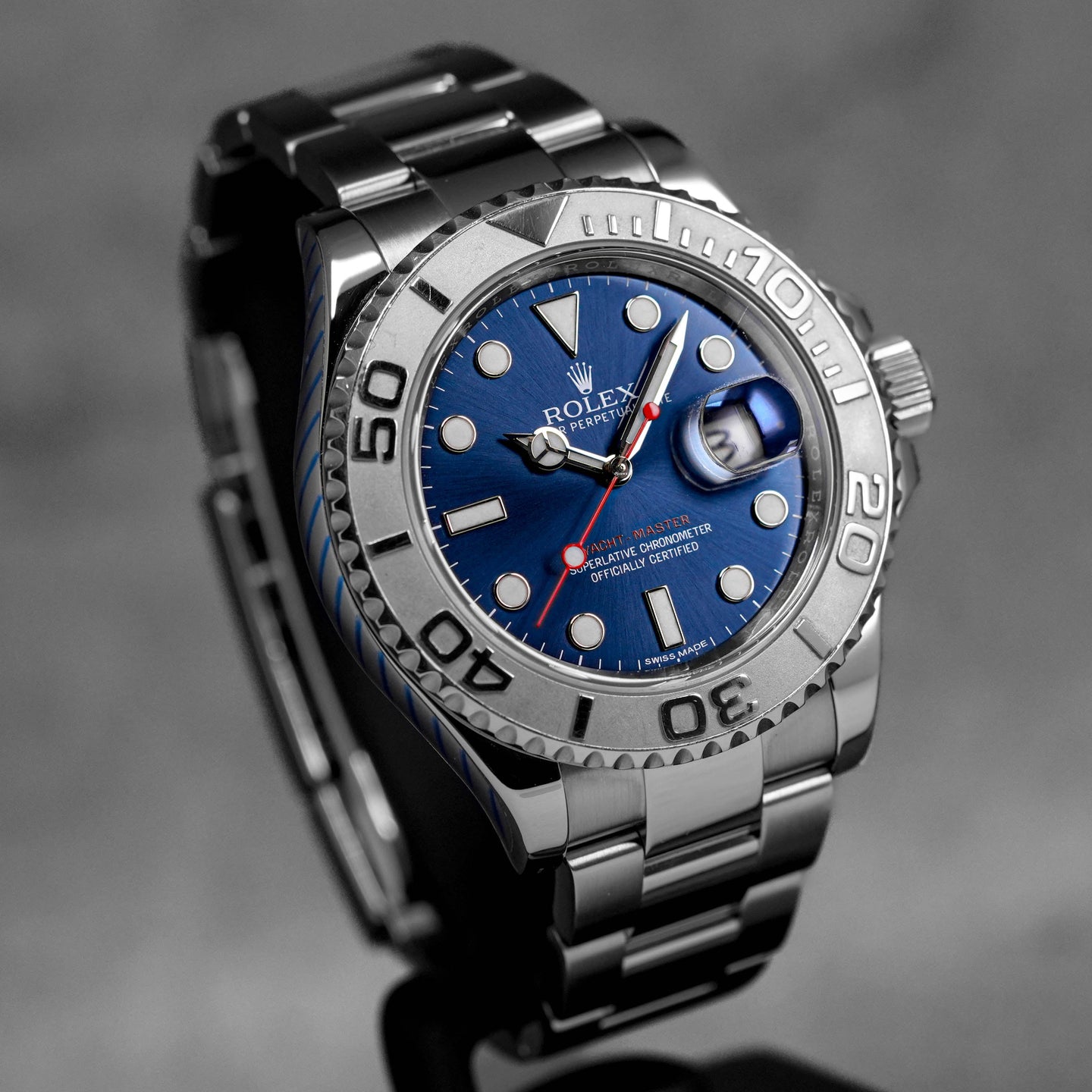 YACHT-MASTER 40MM BLUE DIAL PLATINUM BEZEL (2016)