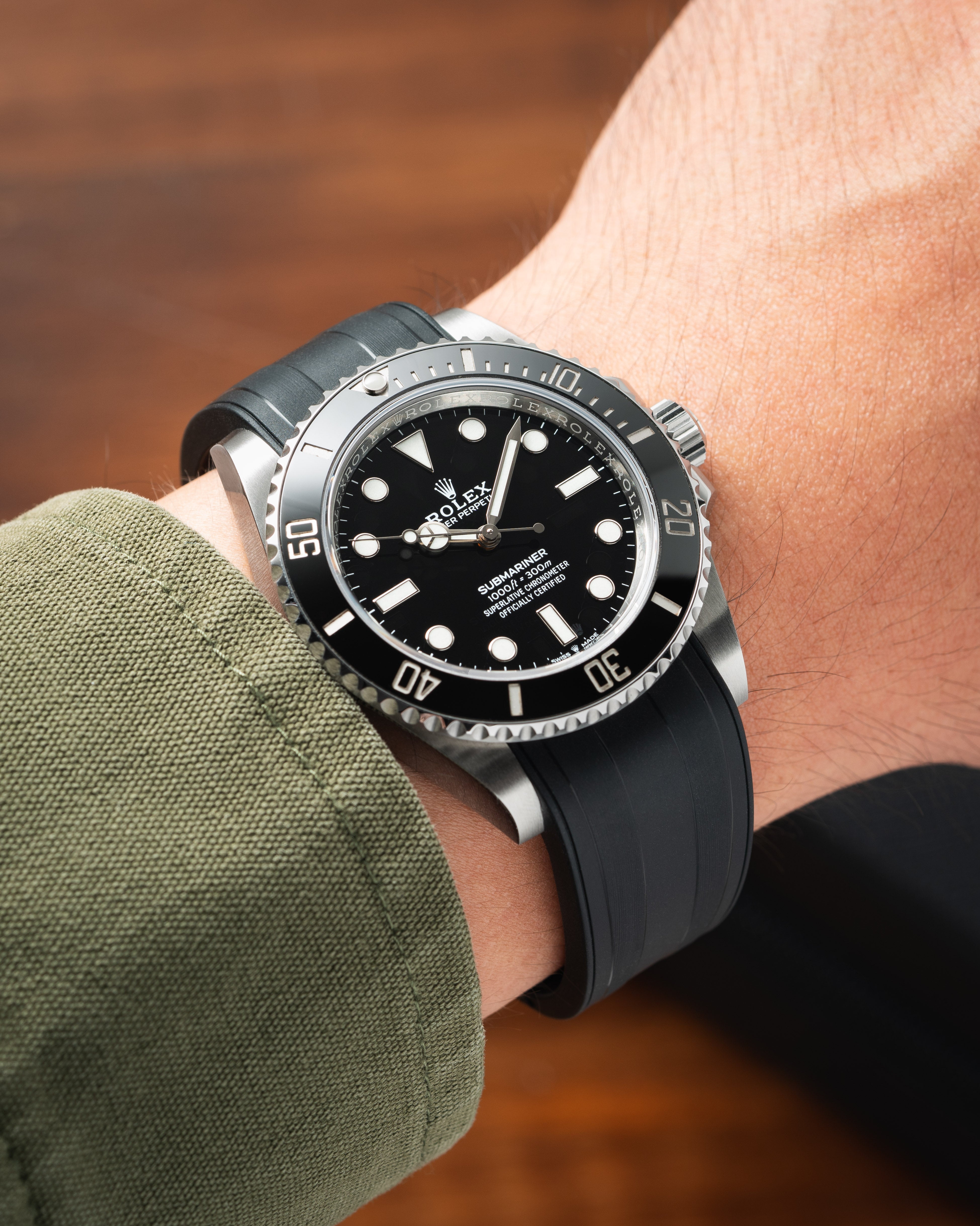 Rubber Strap Rolex Submariner 41mm Black