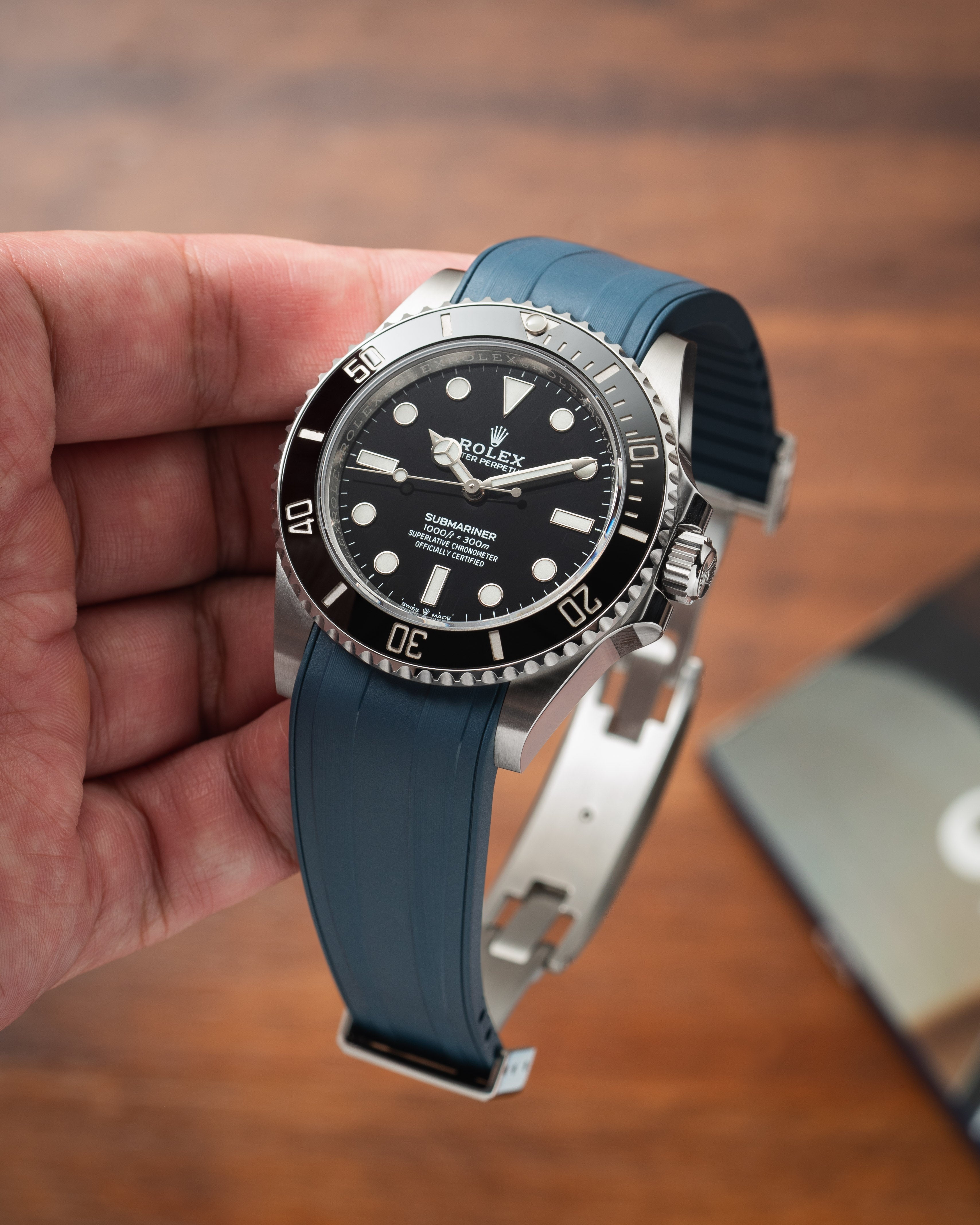 Rubber Strap Rolex Submariner 41mm Navy Blue