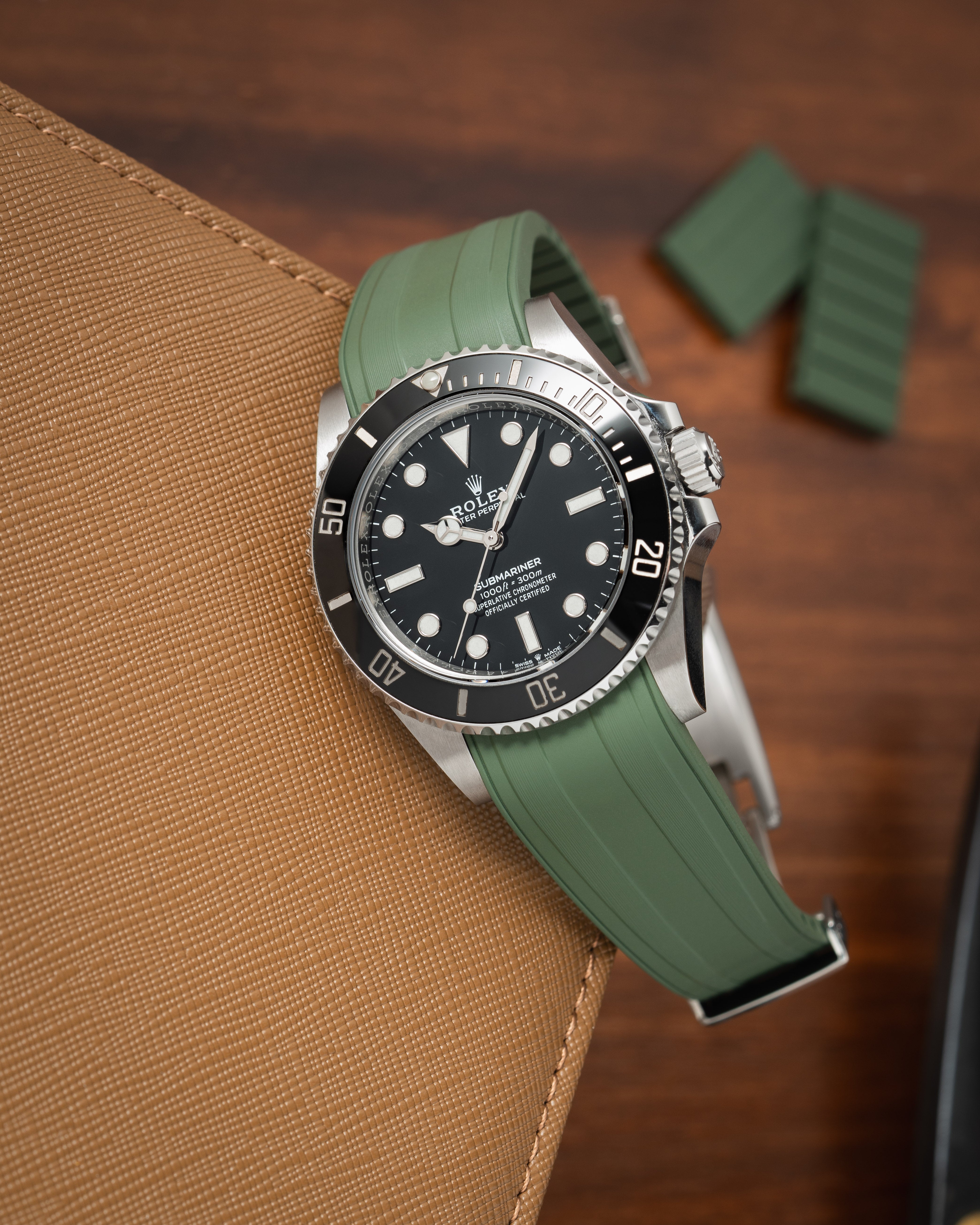 Rubber Strap Rolex Submariner 41mm Olive Green