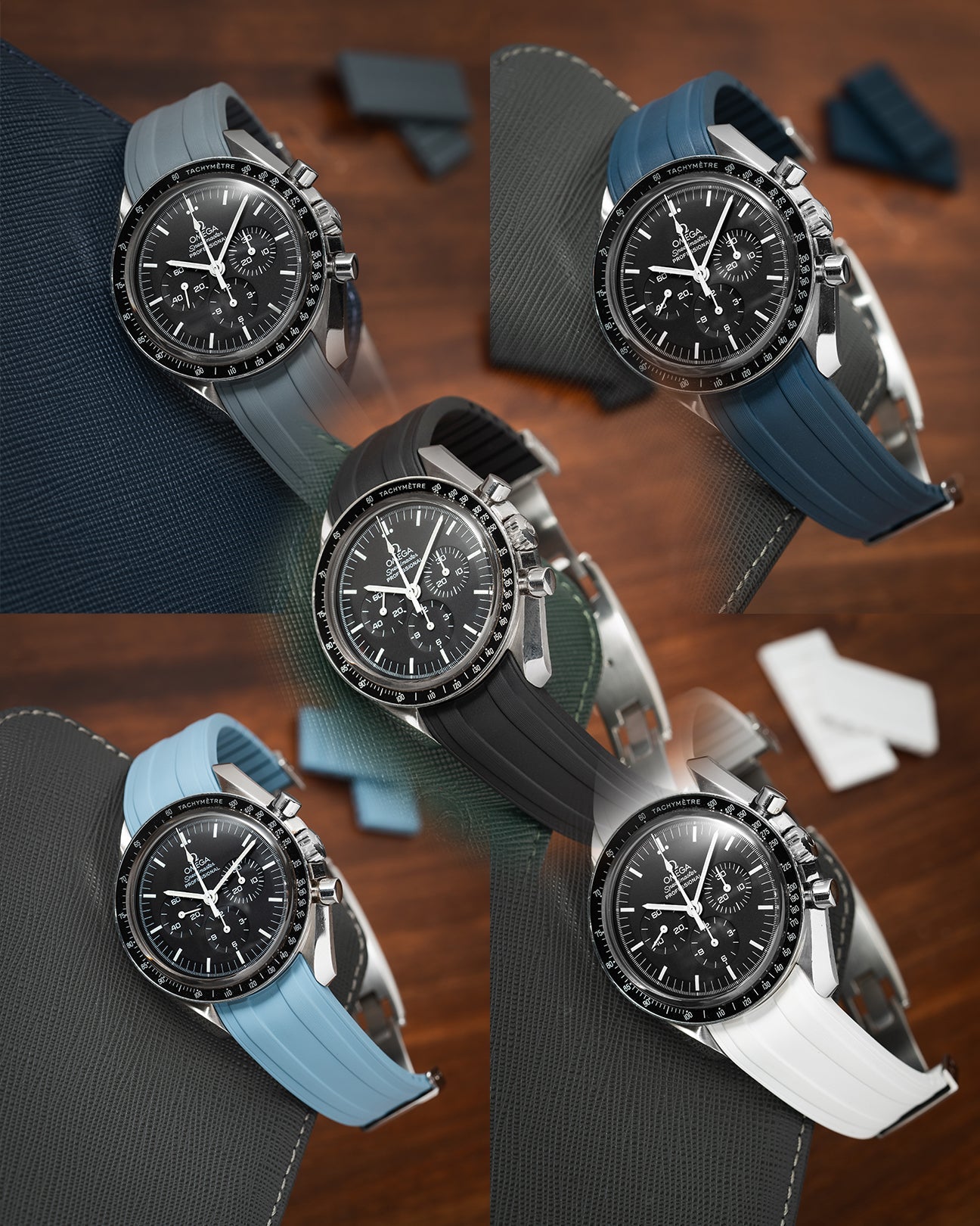 CURVED RUBBER STRAP 20MM FOR OMEGA SPEEDMASTER