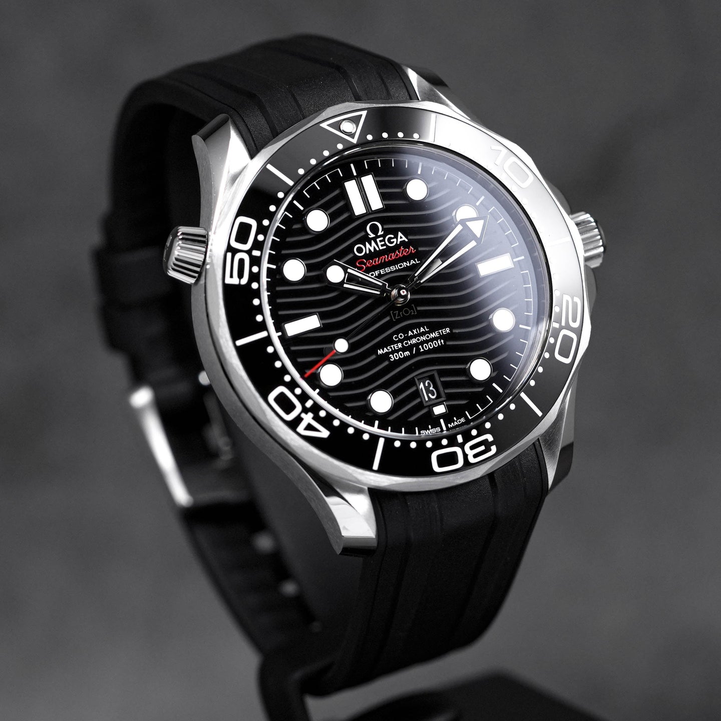 SEAMASTER DIVER 300 BLACK DIAL RUBBER STRAP (2024)