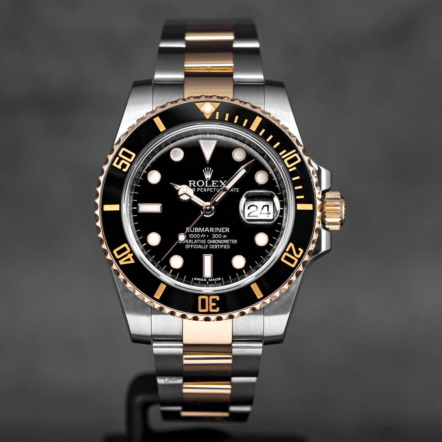 SUBMARINER DATE 40MM TWOTONE YELLOWGOLD BLACK DIAL (2016)