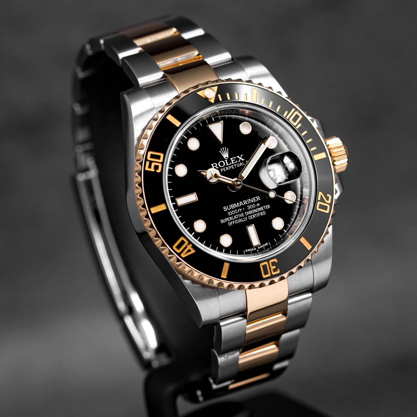 SUBMARINER DATE 40MM TWOTONE YELLOWGOLD BLACK DIAL (2016)