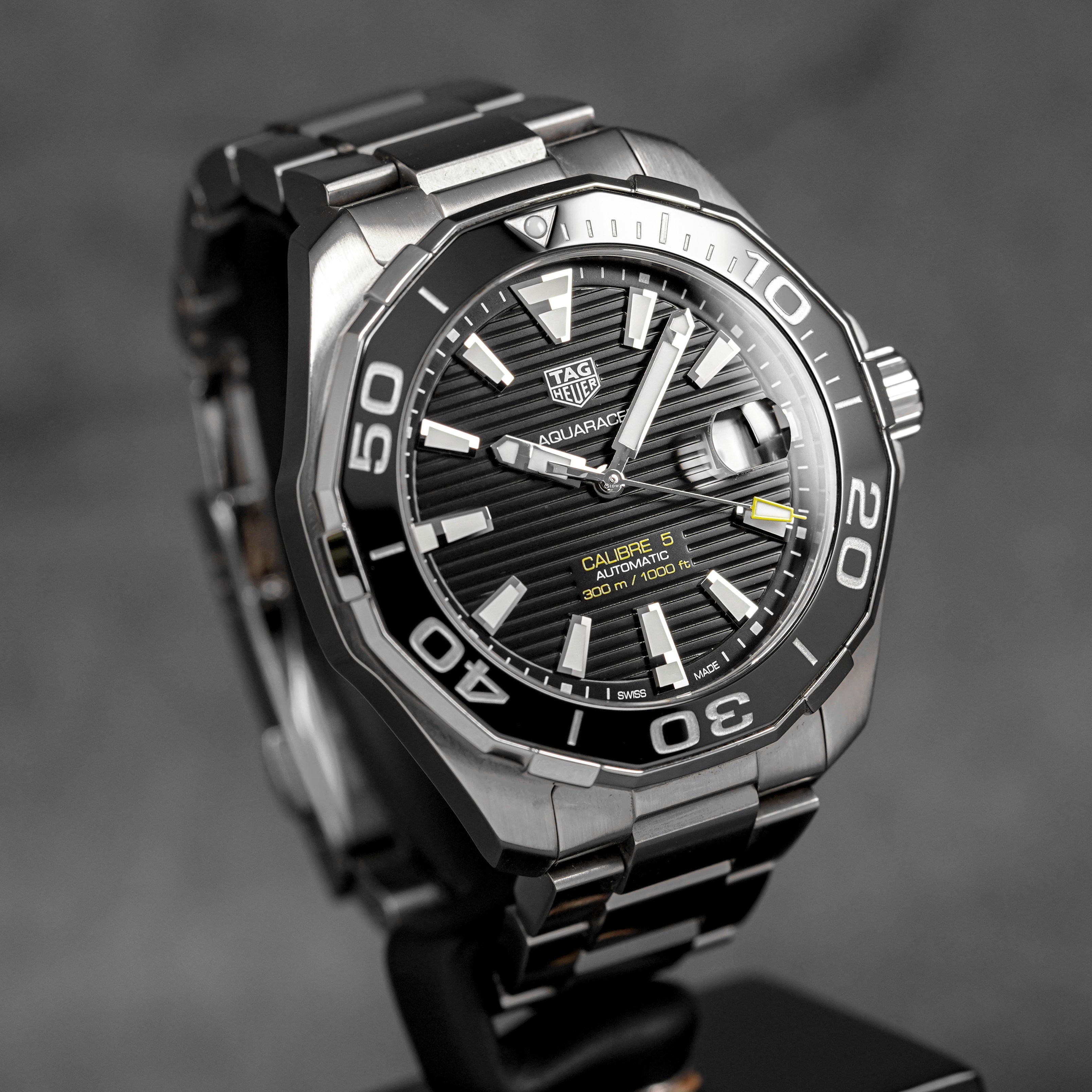 TAG HEUER AQUARACER CALIBRE 5 BLACK DIAL (2020) – ONELUXE