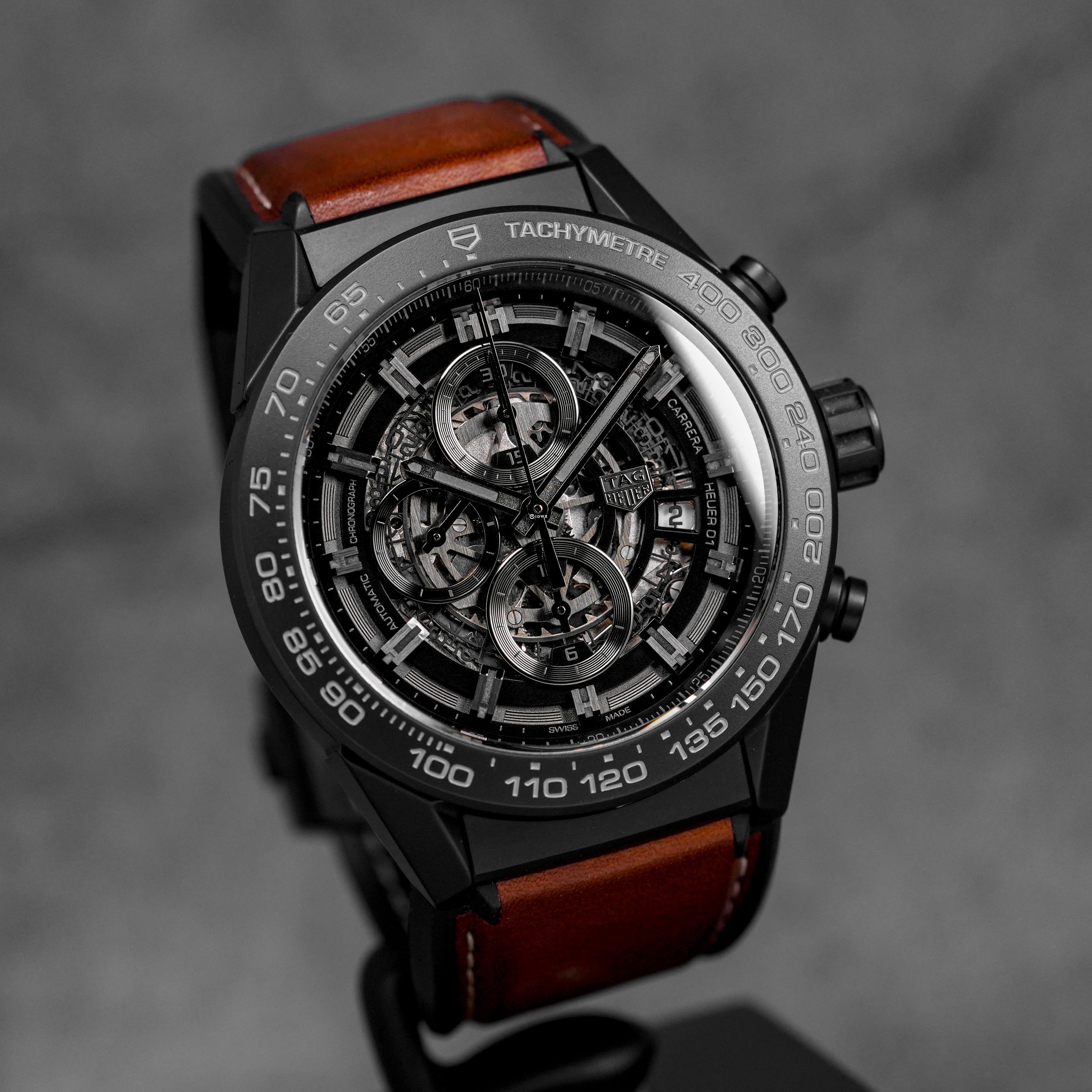 CARRERA HEUER 01 BLACK CERAMIC SKELETON DIAL (2018)
