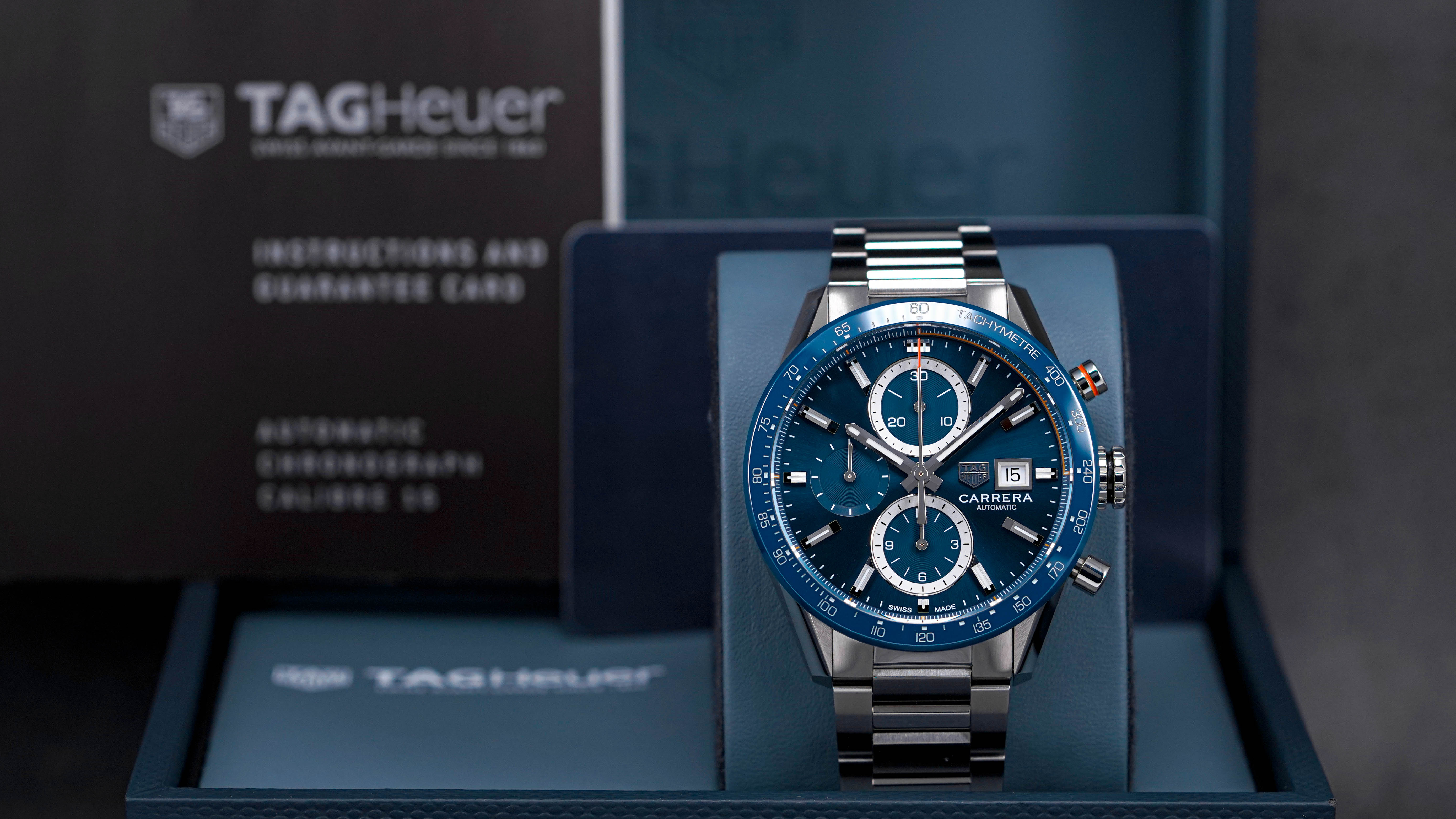 TAG HEUER CARRERA CHRONOGRAPH CALIBRE 16 BLUE DIAL (2021) – ONELUXE