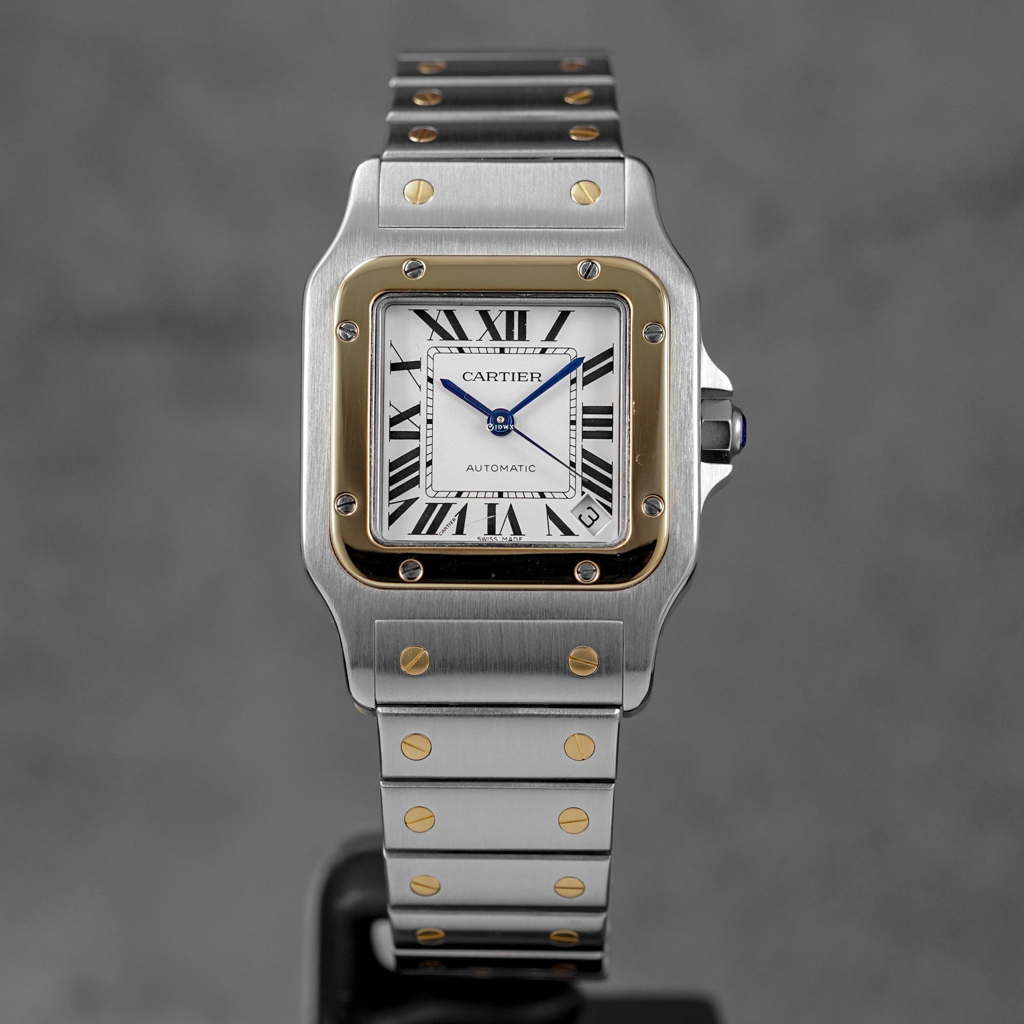 SANTOS GALBEE XL TWOTONE YELLOWGOLD SILVER DIAL (2017)