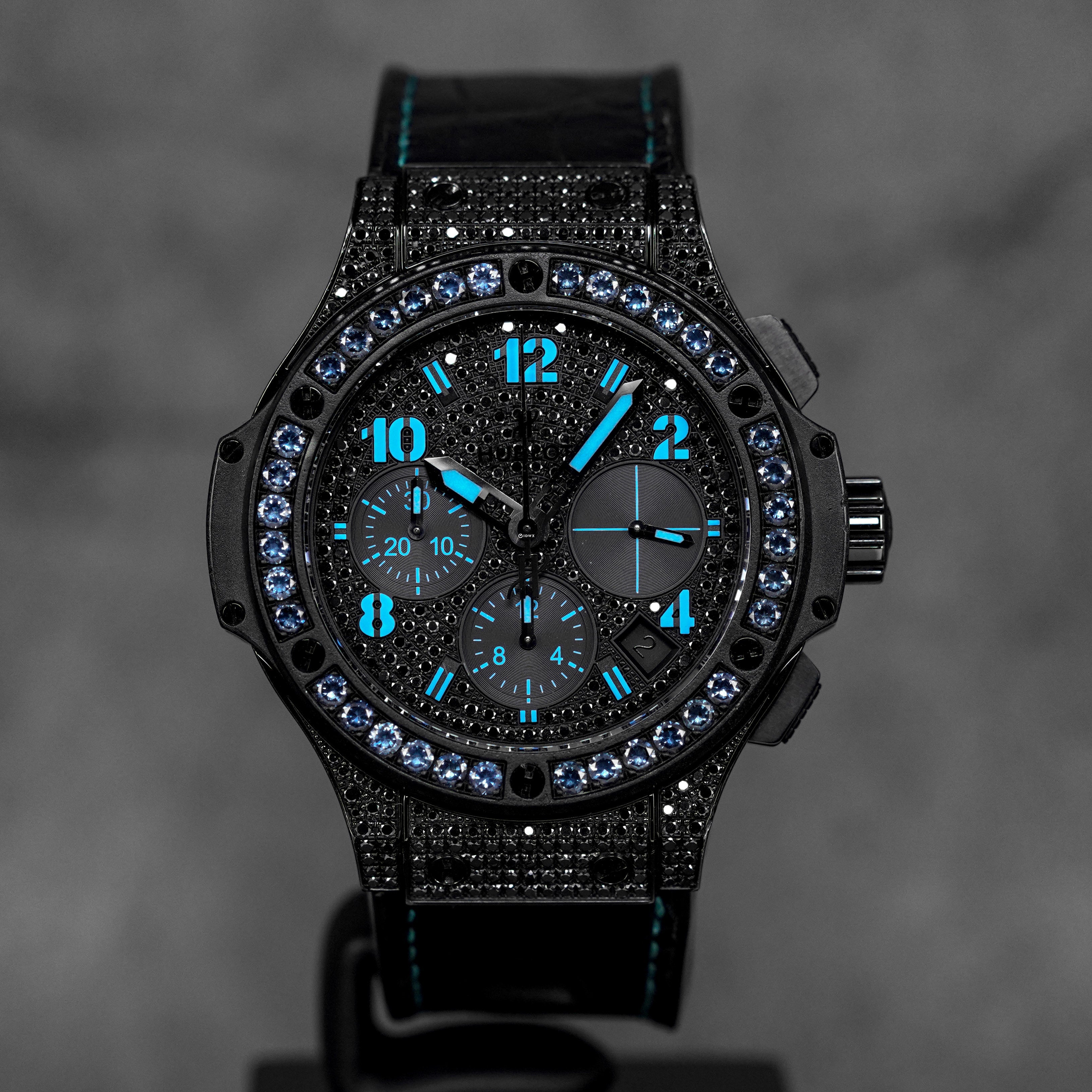 BIG BANG 41MM CHRONOGRAPH STEEL BLACK PVD 'BLACK FLUO BLUE' LIMITED EDITION (WATCH ONLY)