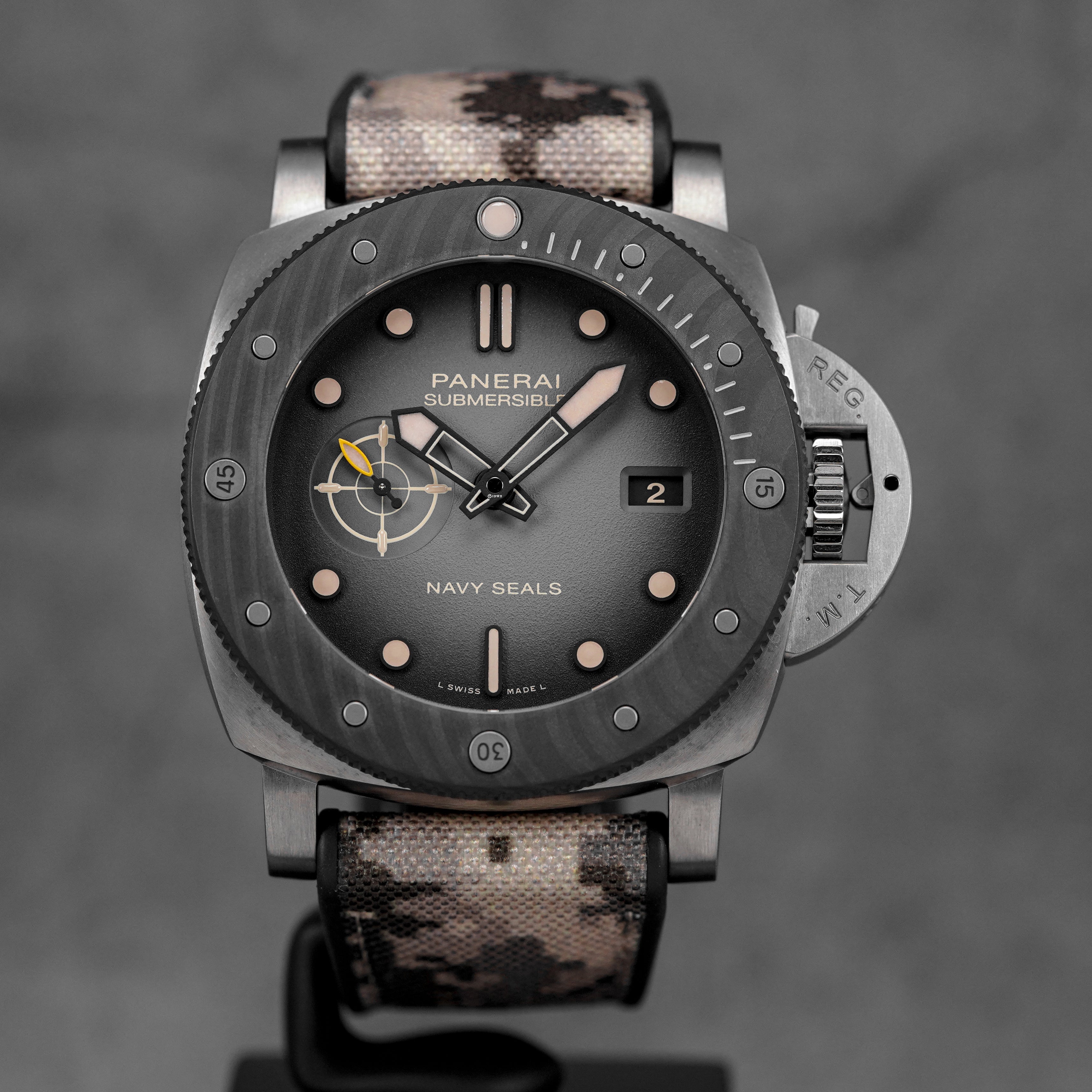 SUBMERSIBLE NAVY SEALS TITANIUM CARBOTECH BEZEL PAM 1669 (2024)