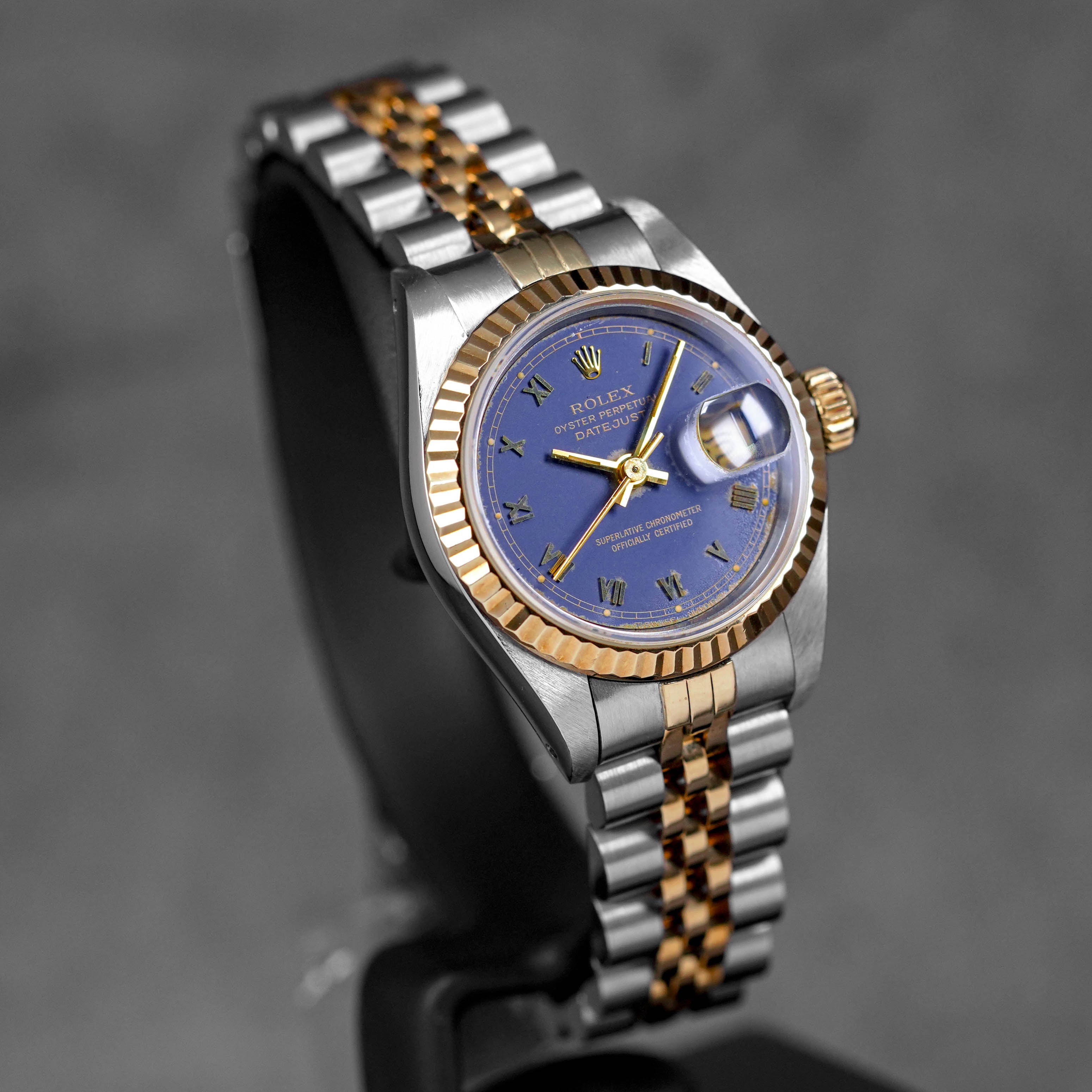 DATEJUST 26MM TWOTONE YELLOWGOLD BLUE ROMAN DIAL (WATCH ONLY)