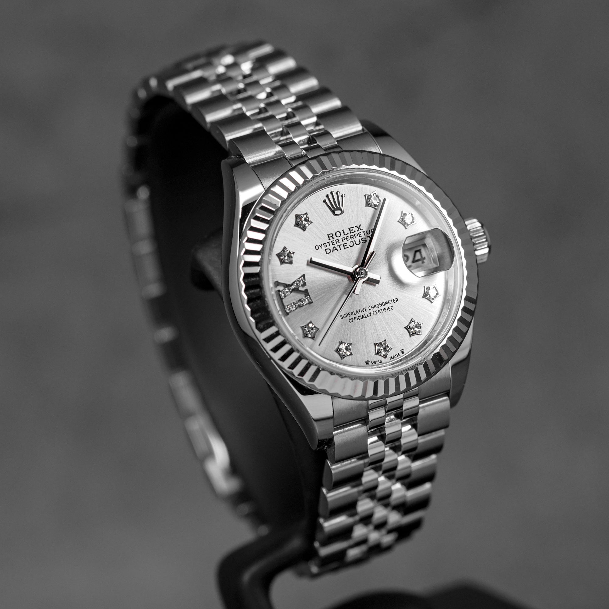 DATEJUST 28MM SILVER DIAMOND STAR DIAL DIAMOND ON IX (2023)