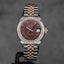 DATEJUST 28MM TWOTONE ROSEGOLD CHOCO ROMAN DIAL DIAMOND RING (2017)