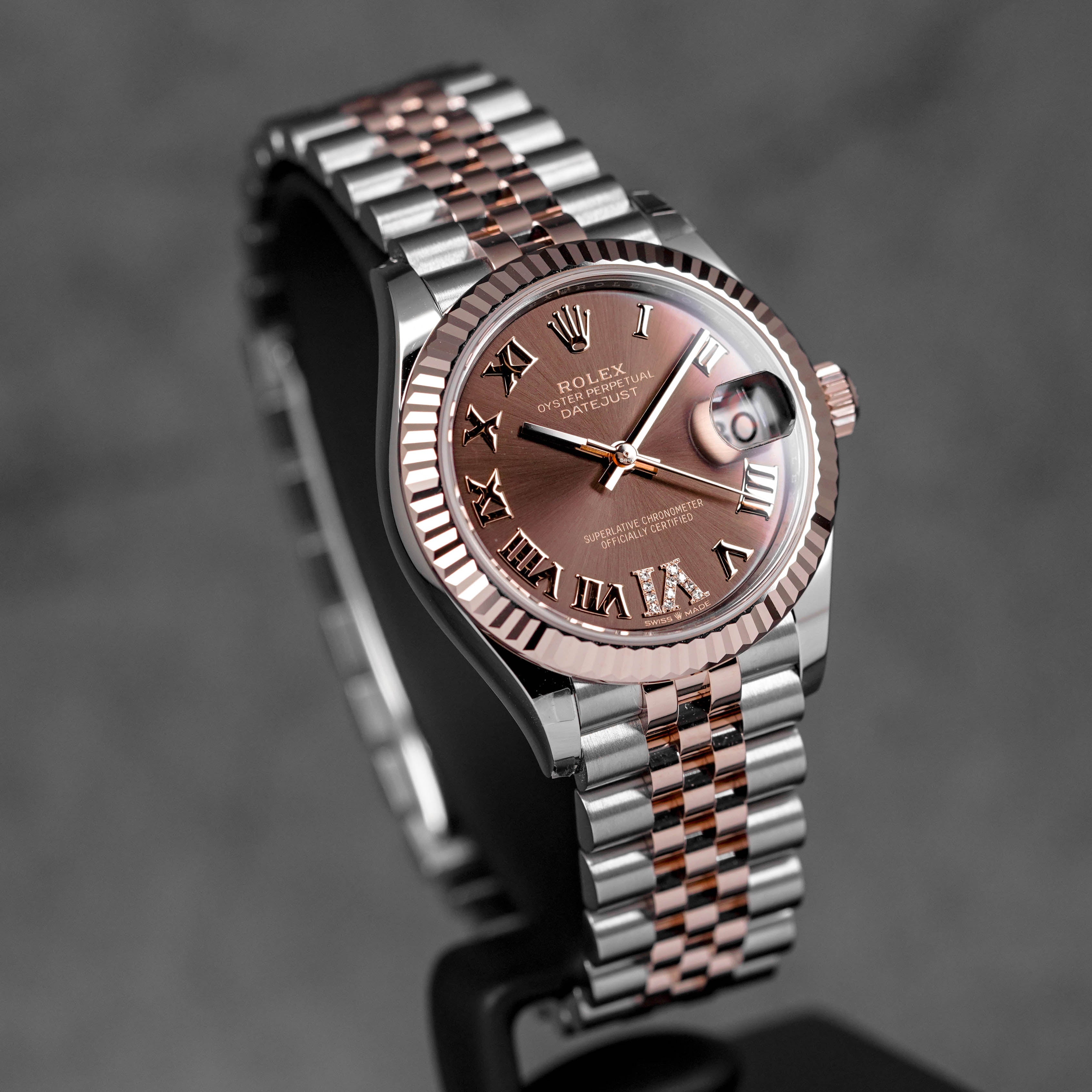 DATEJUST 31MM TWOTONE ROSEGOLD CHOCO ROMAN DIAL DIAMOND ON VI (2026)