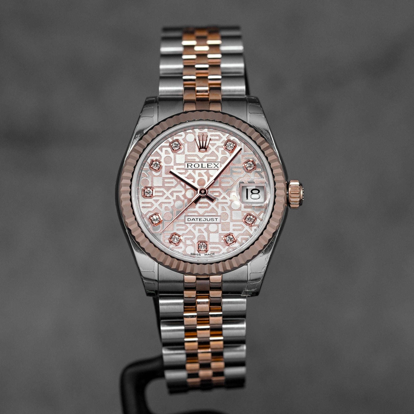 harga rolex datejust 31 twotone rosegold pink computerized diamond indonesia