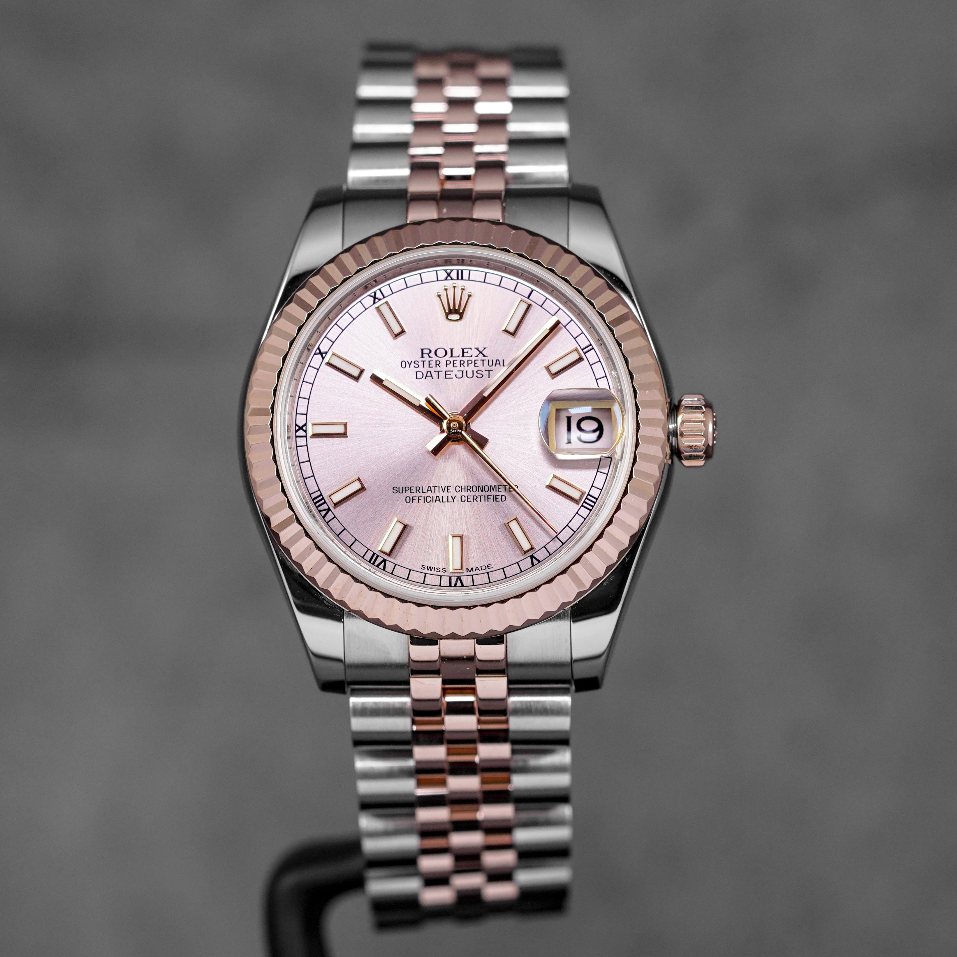DATEJUST 31MM TWOTONE ROSEGOLD PINK DIAL (2017)