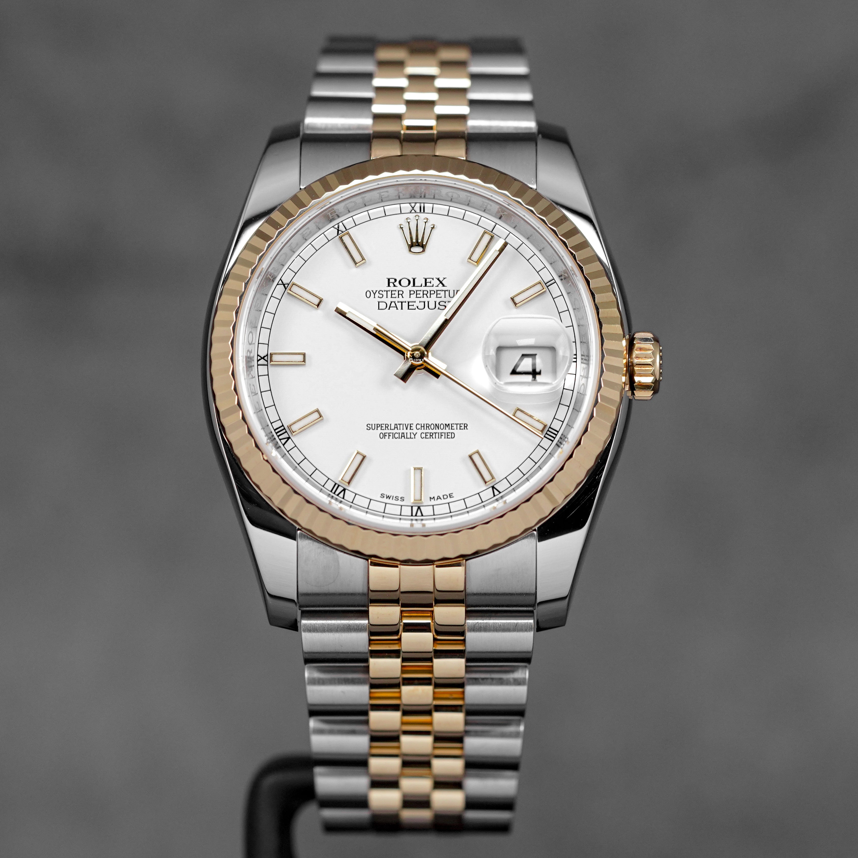 DATEJUST 36MM TWOTONE YELLOWGOLD WHITE DIAL (2018)