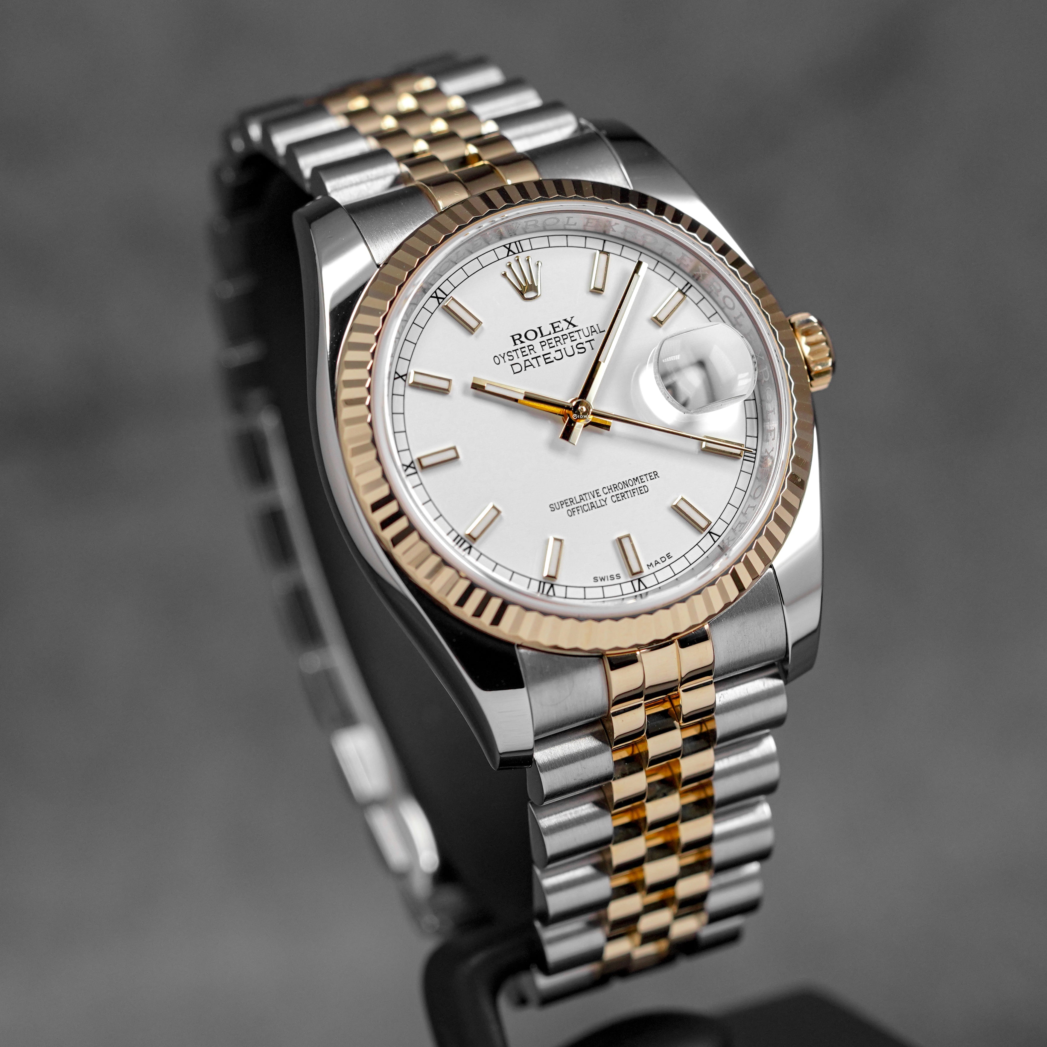 DATEJUST 36MM TWOTONE YELLOWGOLD WHITE DIAL (2018)