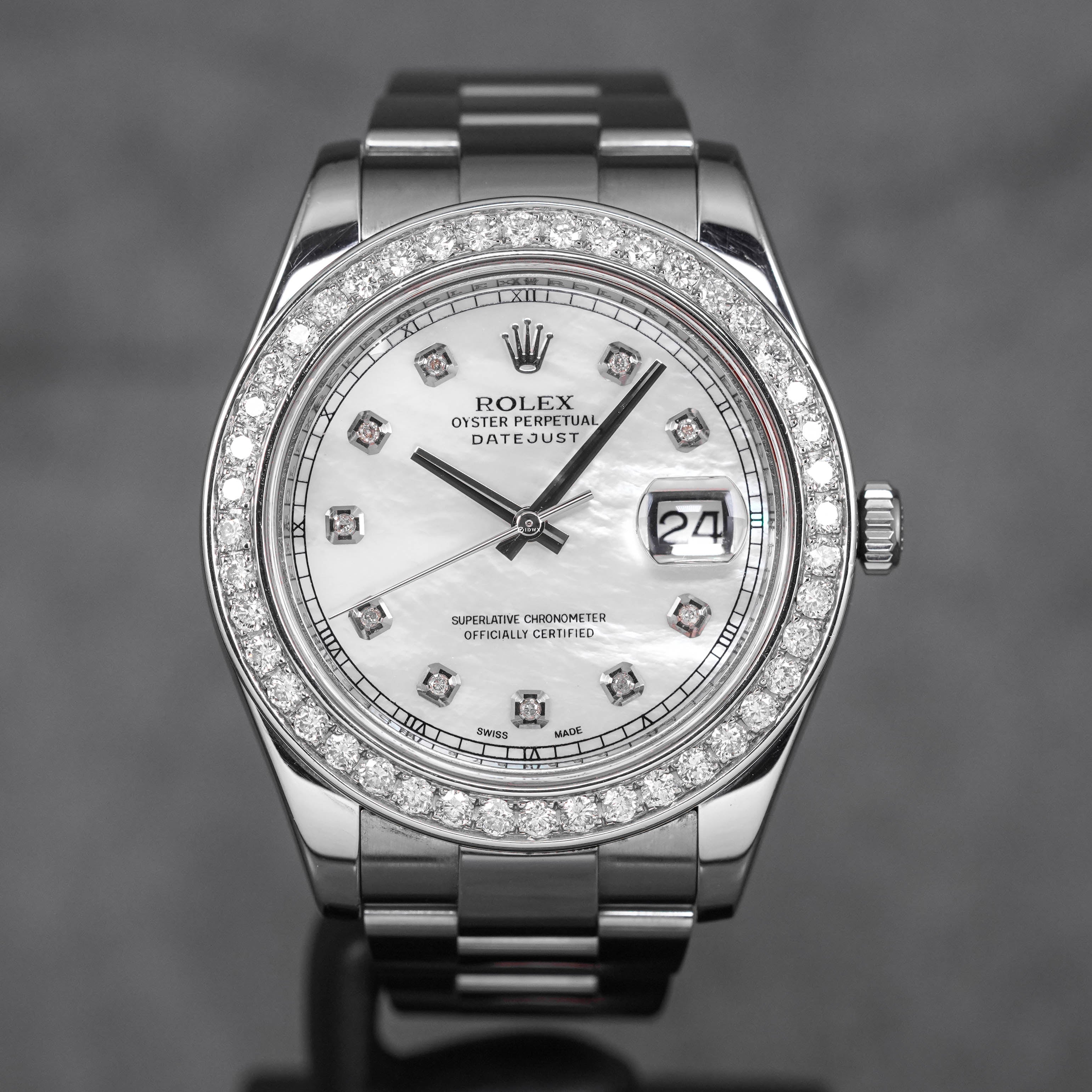 DATEJUST II CUSTOM MOP DIAMOND DIAL DIAMOND BEZEL (WATCH ONLY)