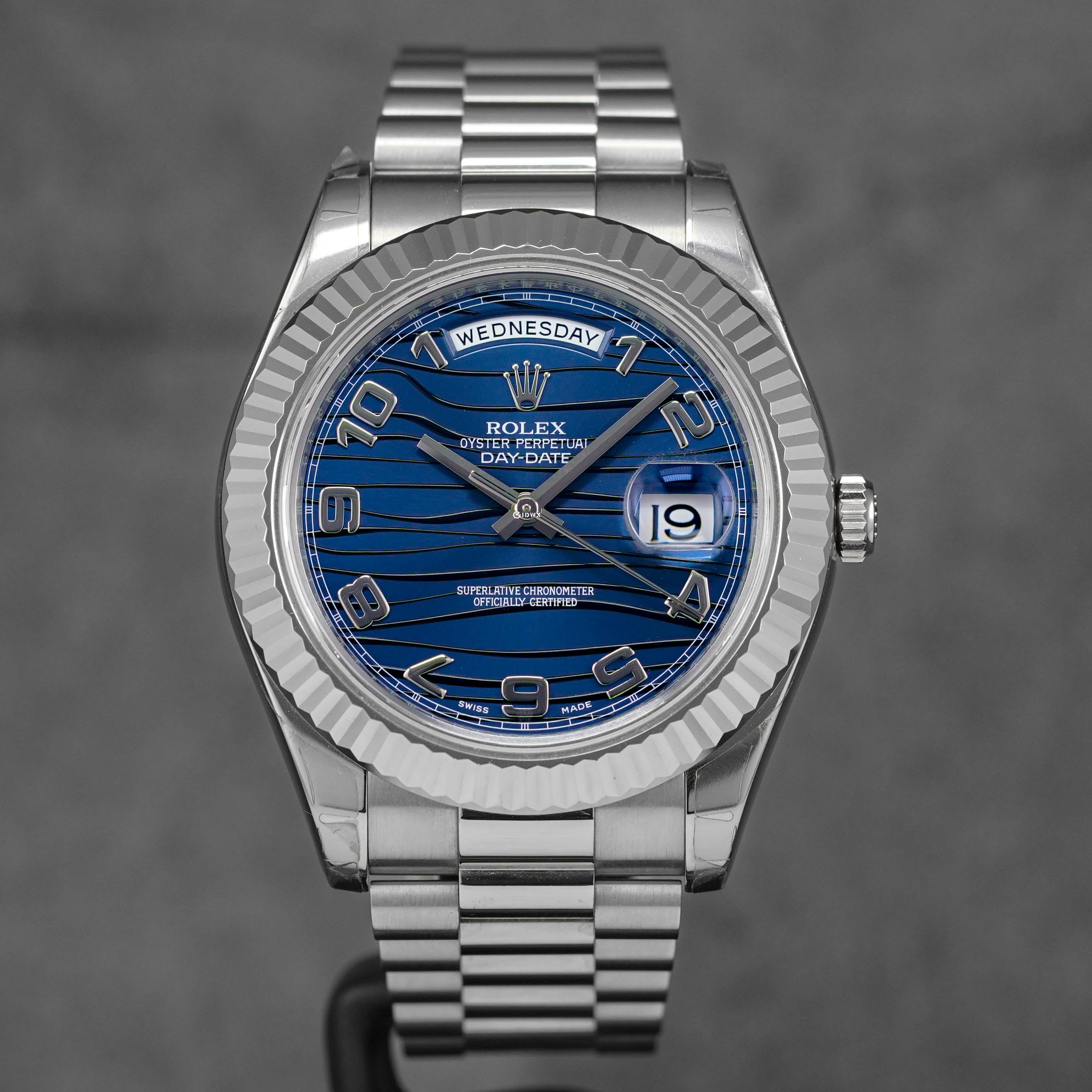 DAYDATE II WHITEGOLD BLUE WAVE ARABIC DIAL (2014)