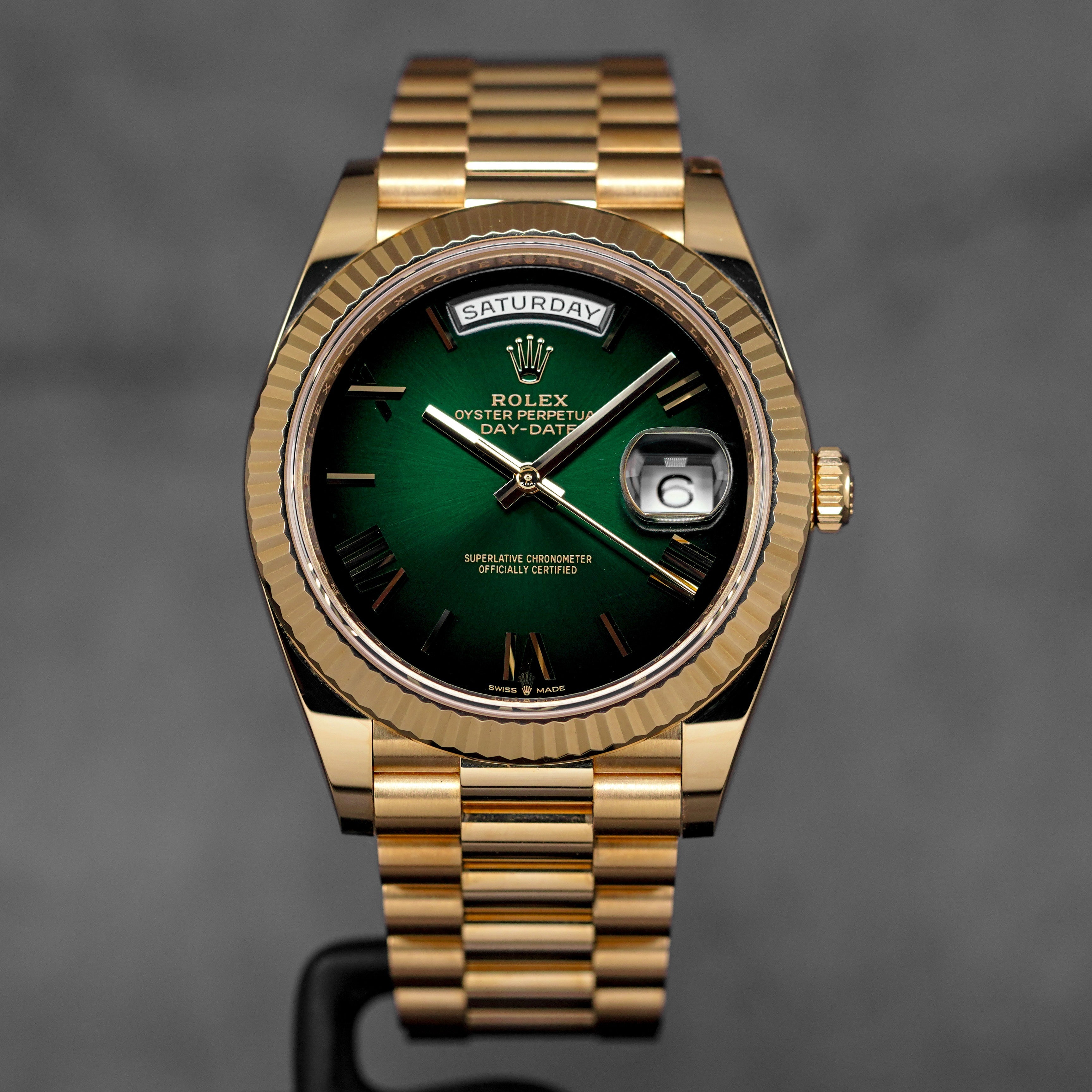 DAYDATE 40MM YELLOWGOLD GREEN OMBRE DIAL (2024)
