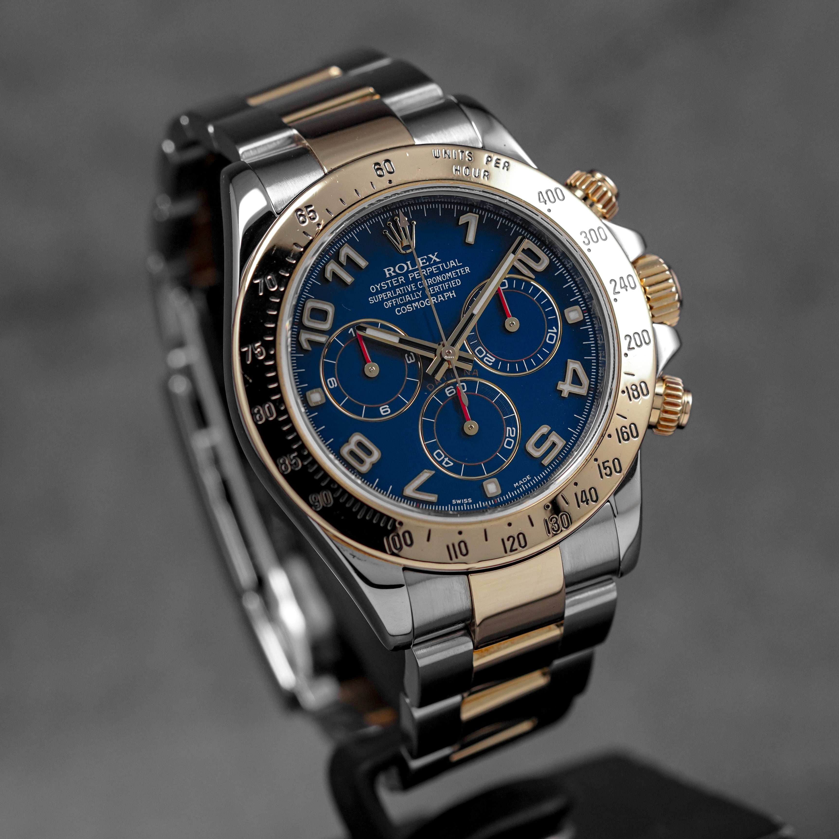 DAYTONA TWOTONE YELLOWGOLD RACING BLUE DIAL (2011)
