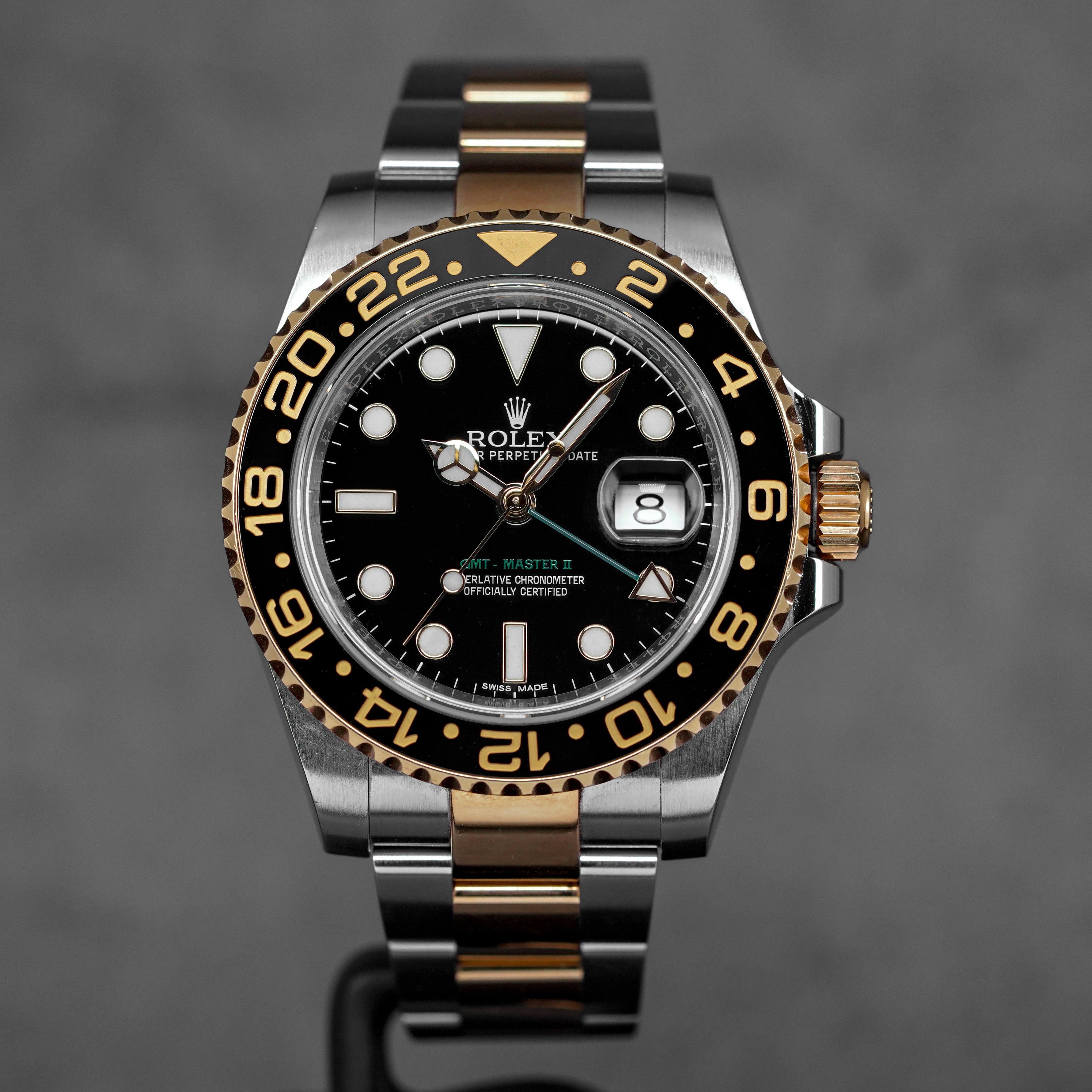GMT MASTER-II TWOTONE YELLOWGOLD BLACK DIAL (2015)