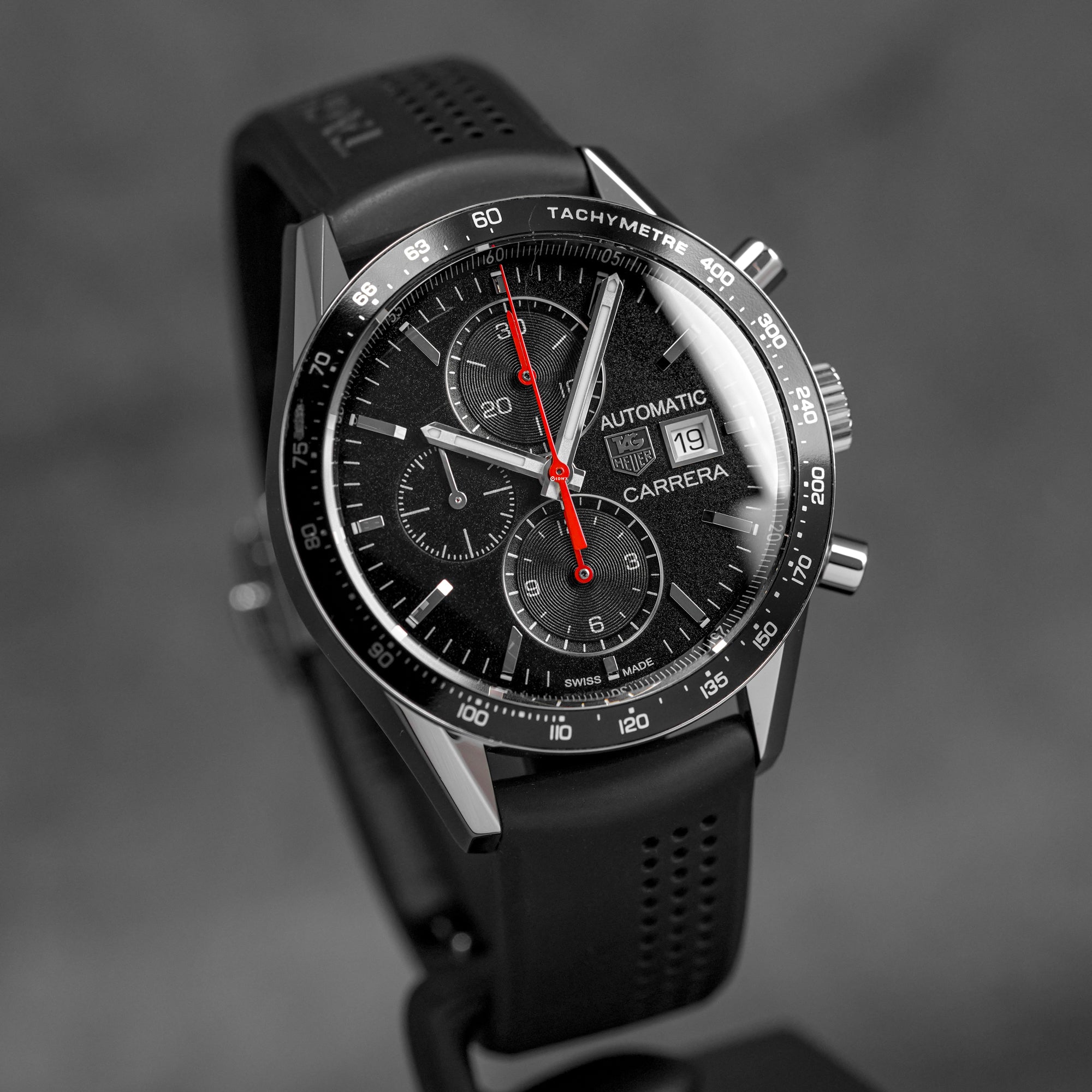 CARRERA CHRONOGRAPH BLACK DIAL RUBBER STRAP (WATCH ONLY)