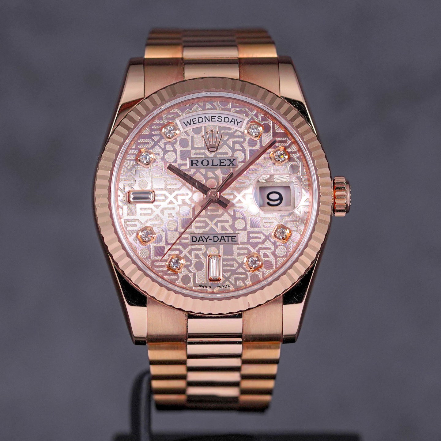 DAYDATE 36MM ROSEGOLD COMPUTERIZED PINK DIAMOND DIAL (2010)