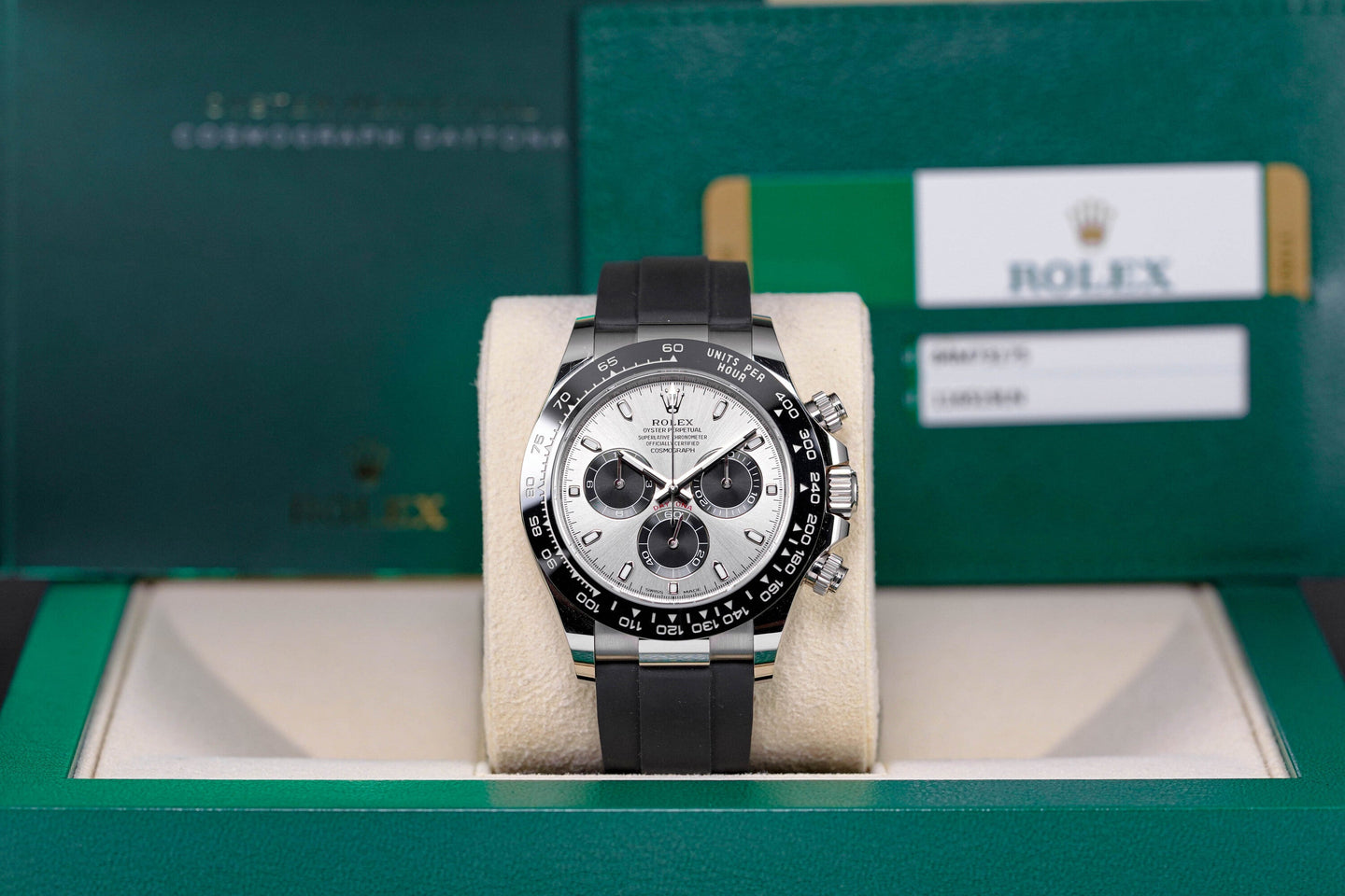 ROLEX Daytona 116519LN Oysterflex Whitegold Grey