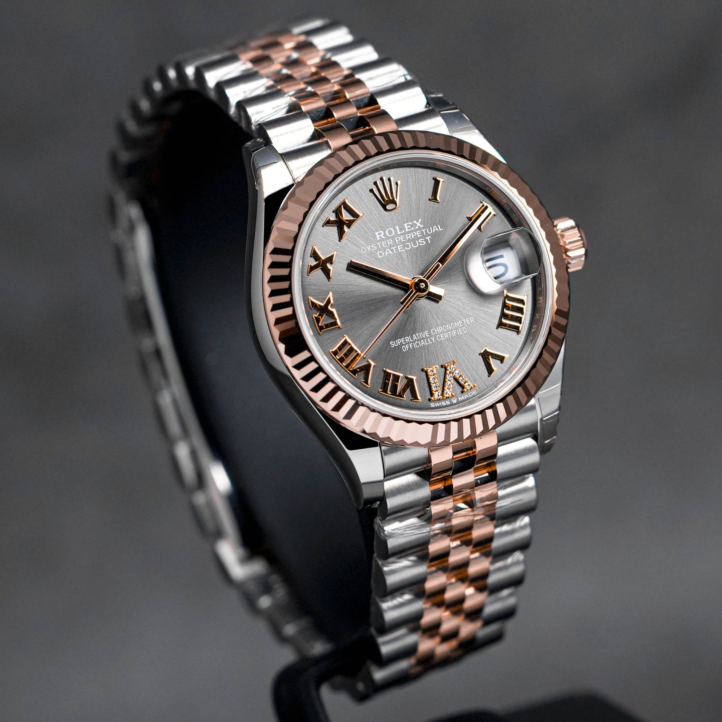 Rolex Datejust Rhodium Roman Diamond on 6