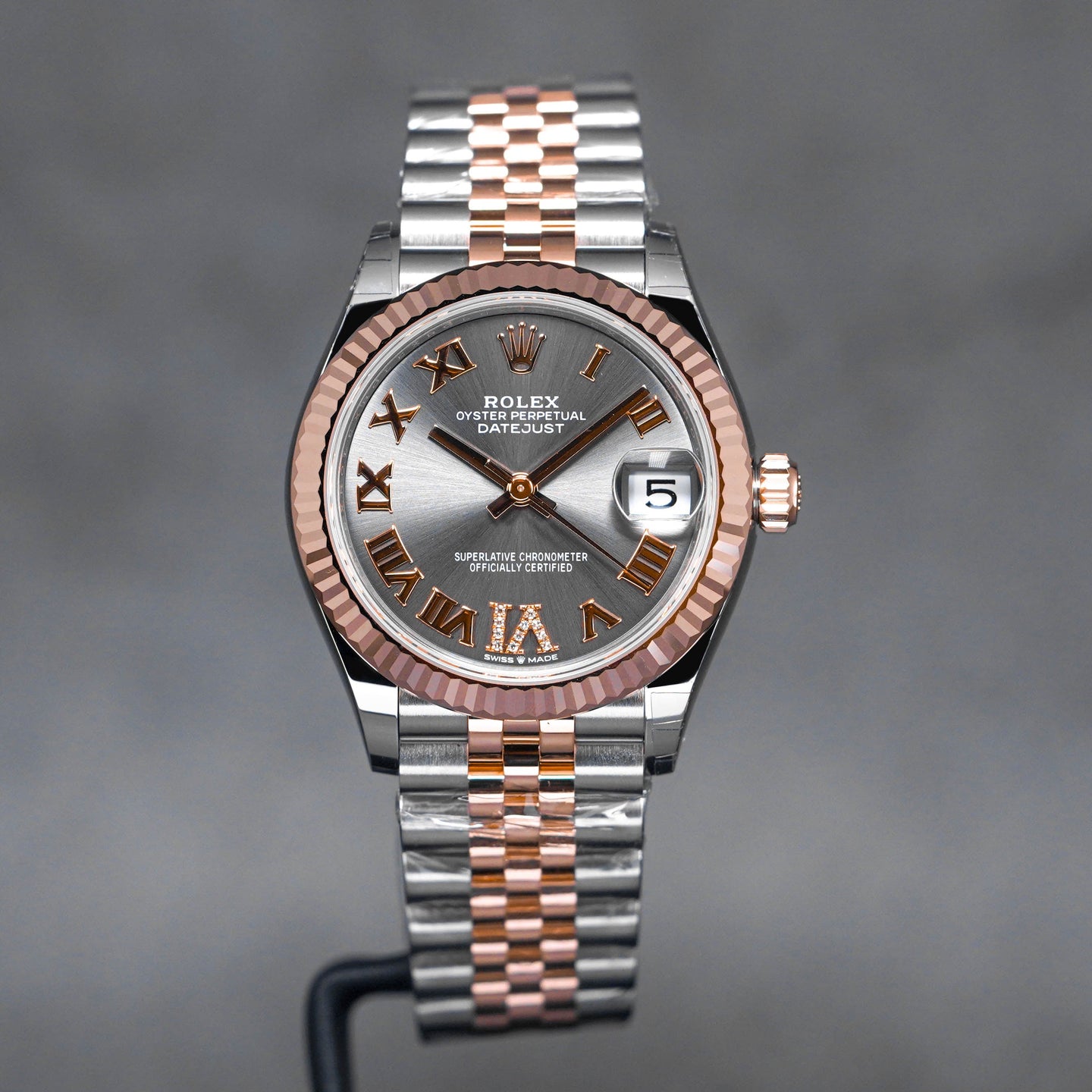 Rolex Datejust Rhodium Roman Diamond on 6