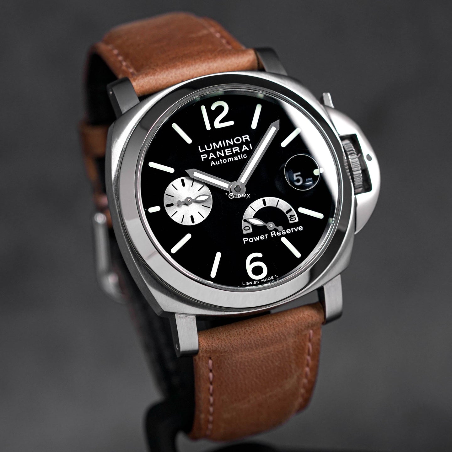 LUMINOR MARINA POWER RESERVE 40MM STEEL BLACK DIAL PAM 125 (2002)