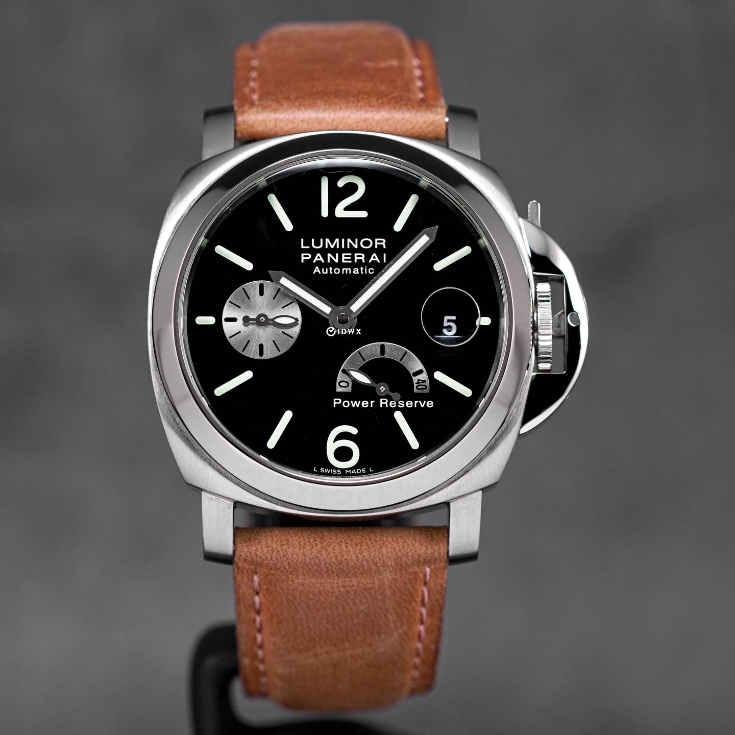 LUMINOR MARINA POWER RESERVE 40MM STEEL BLACK DIAL PAM 125 (2002)