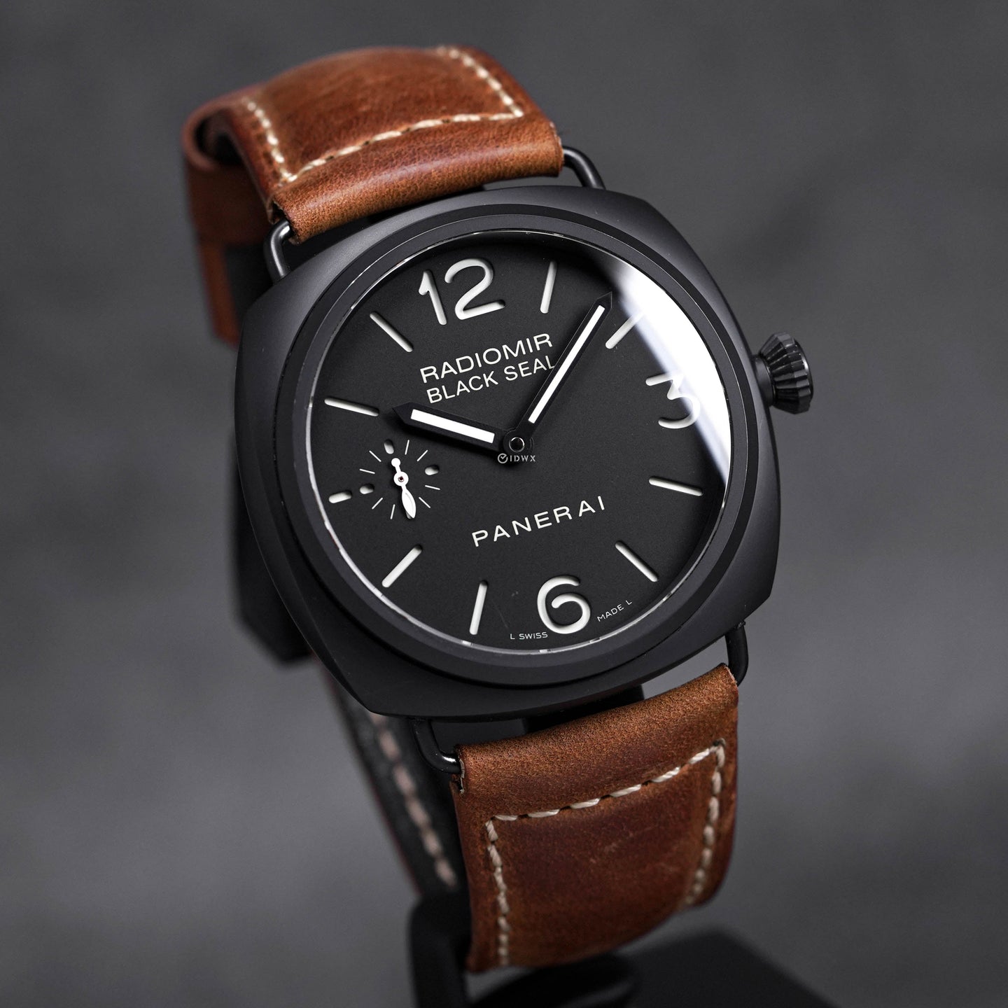 RADIOMIR 45MM BLACK SEAL CERAMIC PAM 292 AFTERMARKET BROWN LEATHER STRAP (2011)