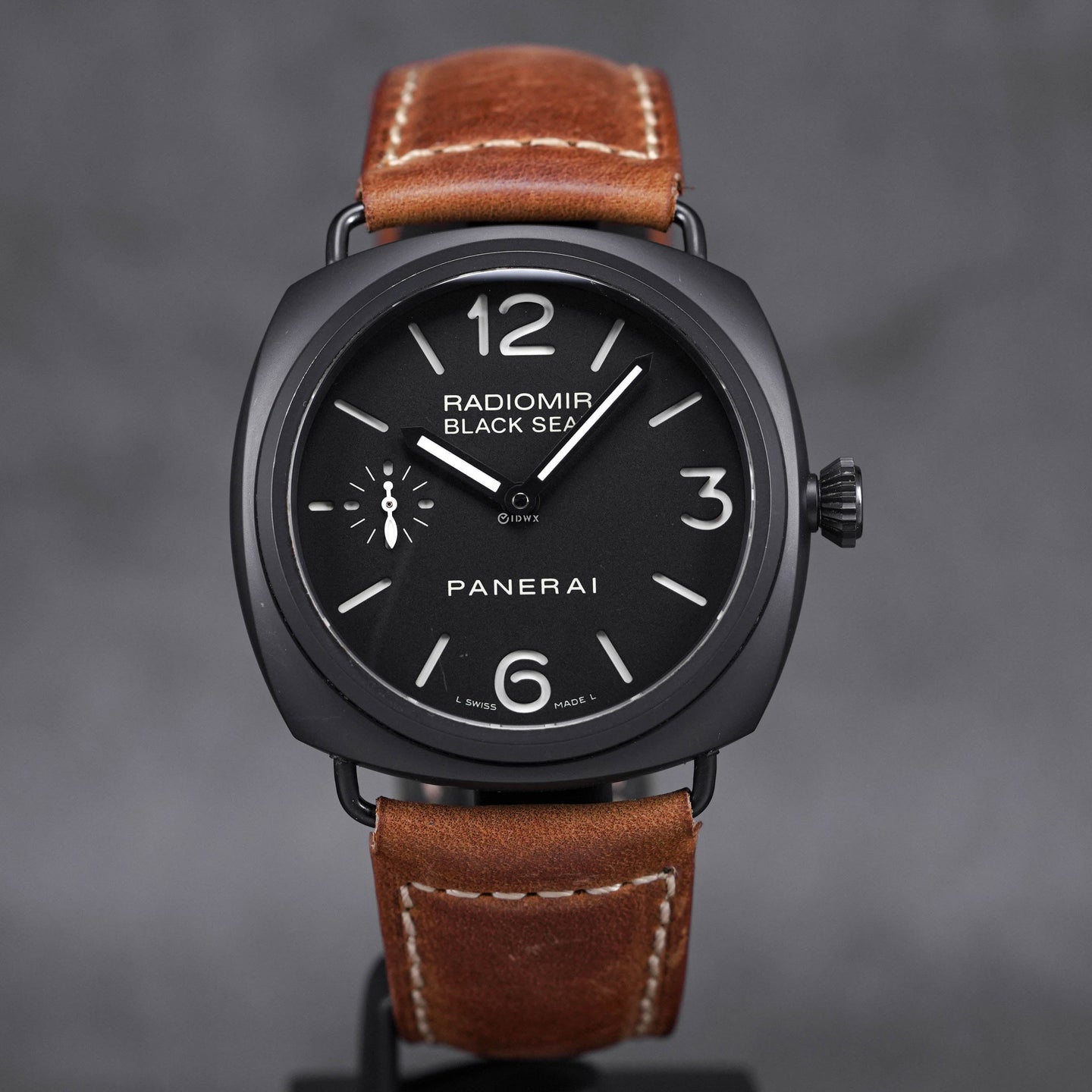 RADIOMIR 45MM BLACK SEAL CERAMIC PAM 292 AFTERMARKET BROWN LEATHER STRAP (2011)