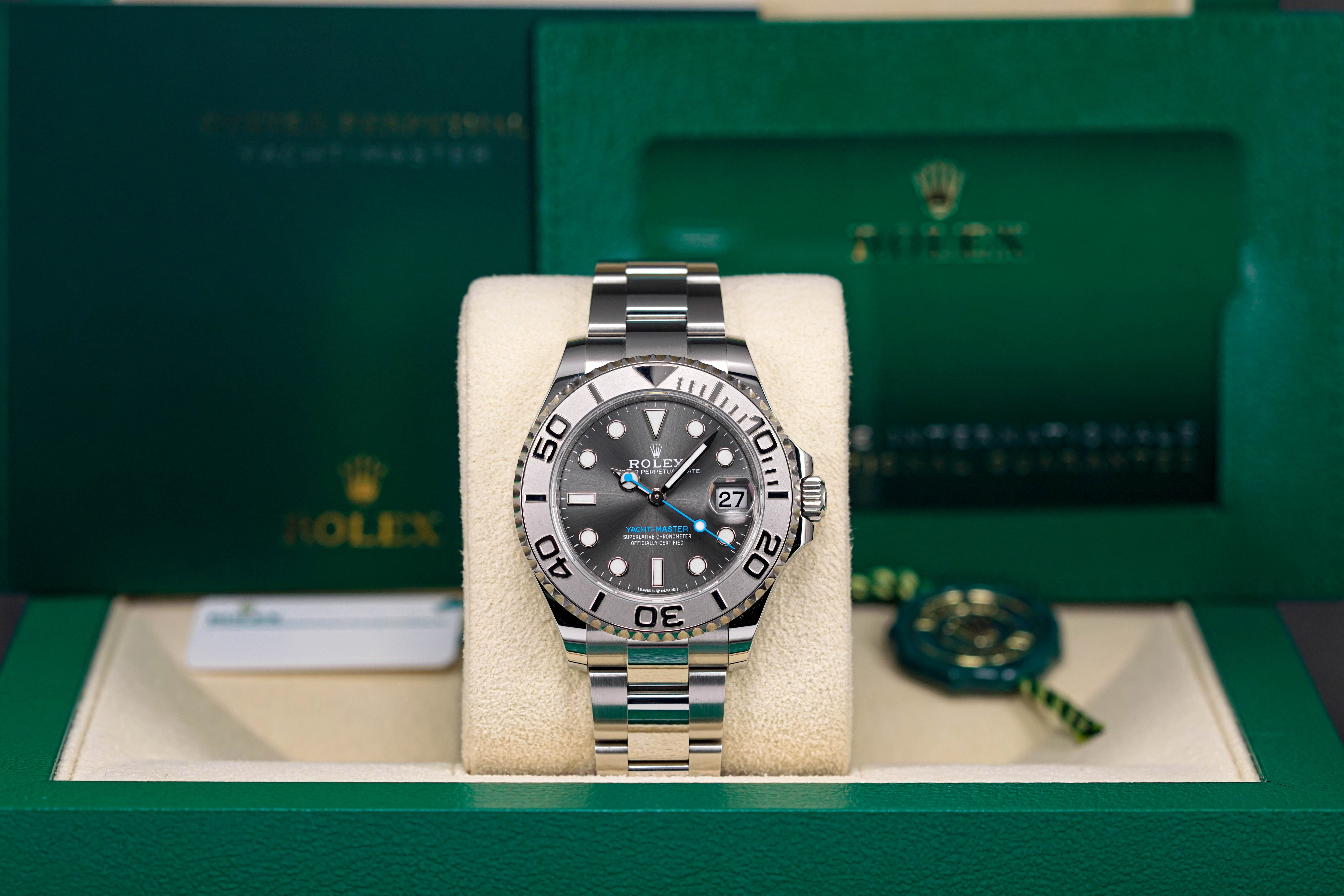 HOT Rolex 37mm Yachtmaster Rhodium 37mm Yacht Master